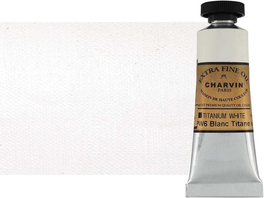 Charvin Extra Fine Oil Paint, Titanium White 20 mL - Triple-Milled, Rich Texture, Poppy Oil-Based, Light-Fast, Handmade, Archival Quality