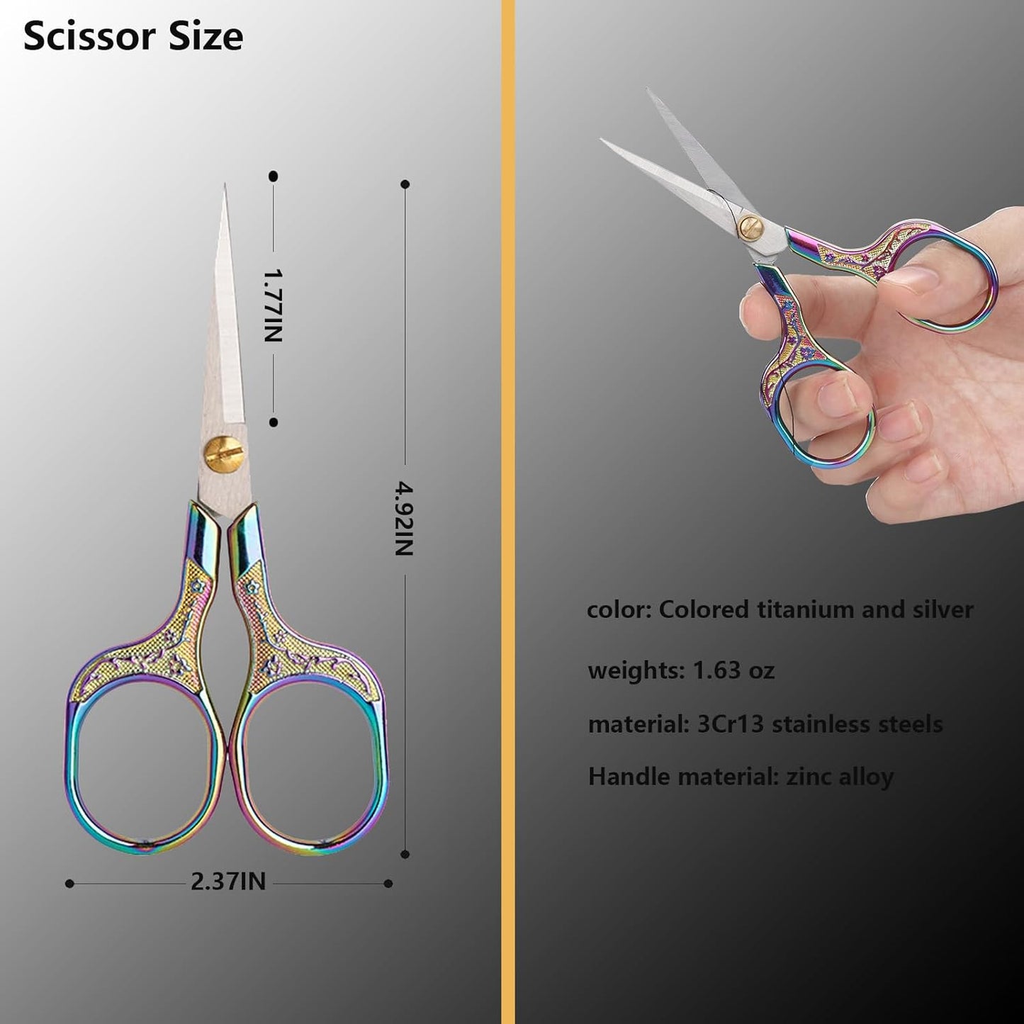 Small Sewing Scissors Sharp Embroidery Crochet Scissors, 2 Piece crochet accessories Yarn fabric scissors for Needlework Arts & Crafts DIY Tools