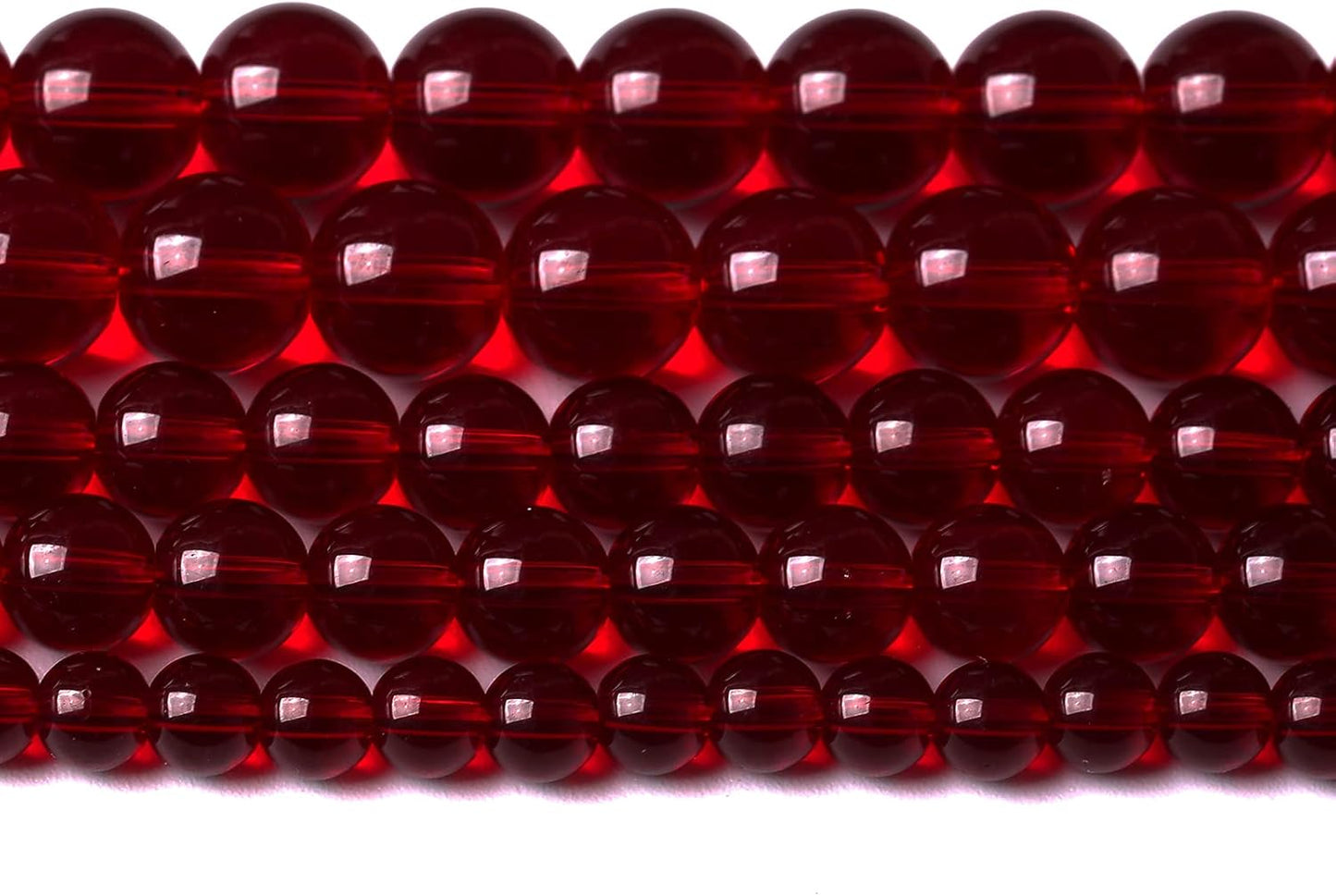Smooth Garnet Red Glass Crystal Round Loose BeadsFor Jewelry Making DIY Bracelet Necklace Accessories 12mm 34pcs 15" Strand (Garnet Red Glass, 12mm)