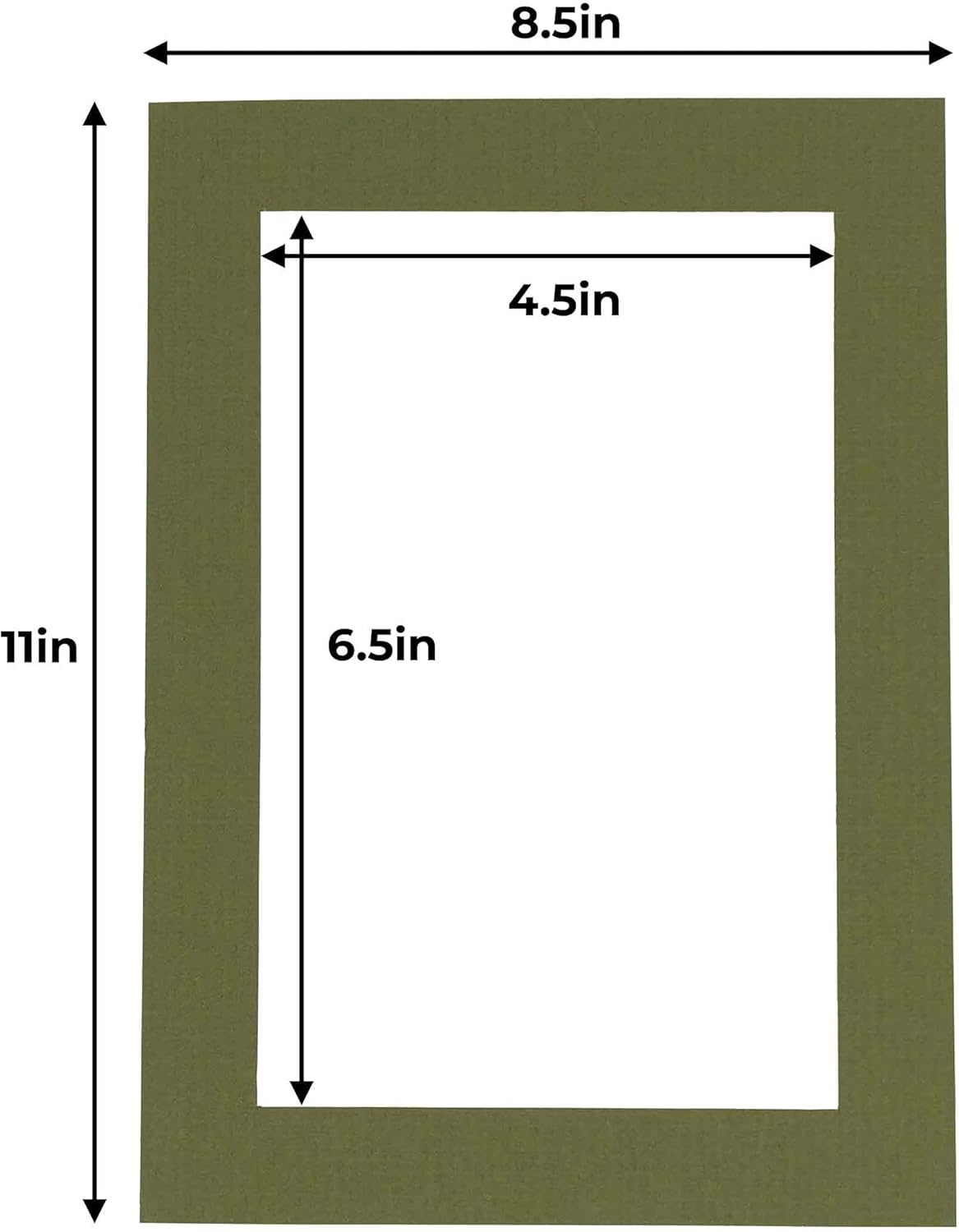 5x7 Mat for 8.5x11 Frame - Precut Mat Board Acid-Free Show Kit with Backing Board, and Clear Bags Dill Green 5x7 Photo Matte Made to Fit a 8.5x11 Picture Frame Matboard for Framing, Pack of 10 Mats
