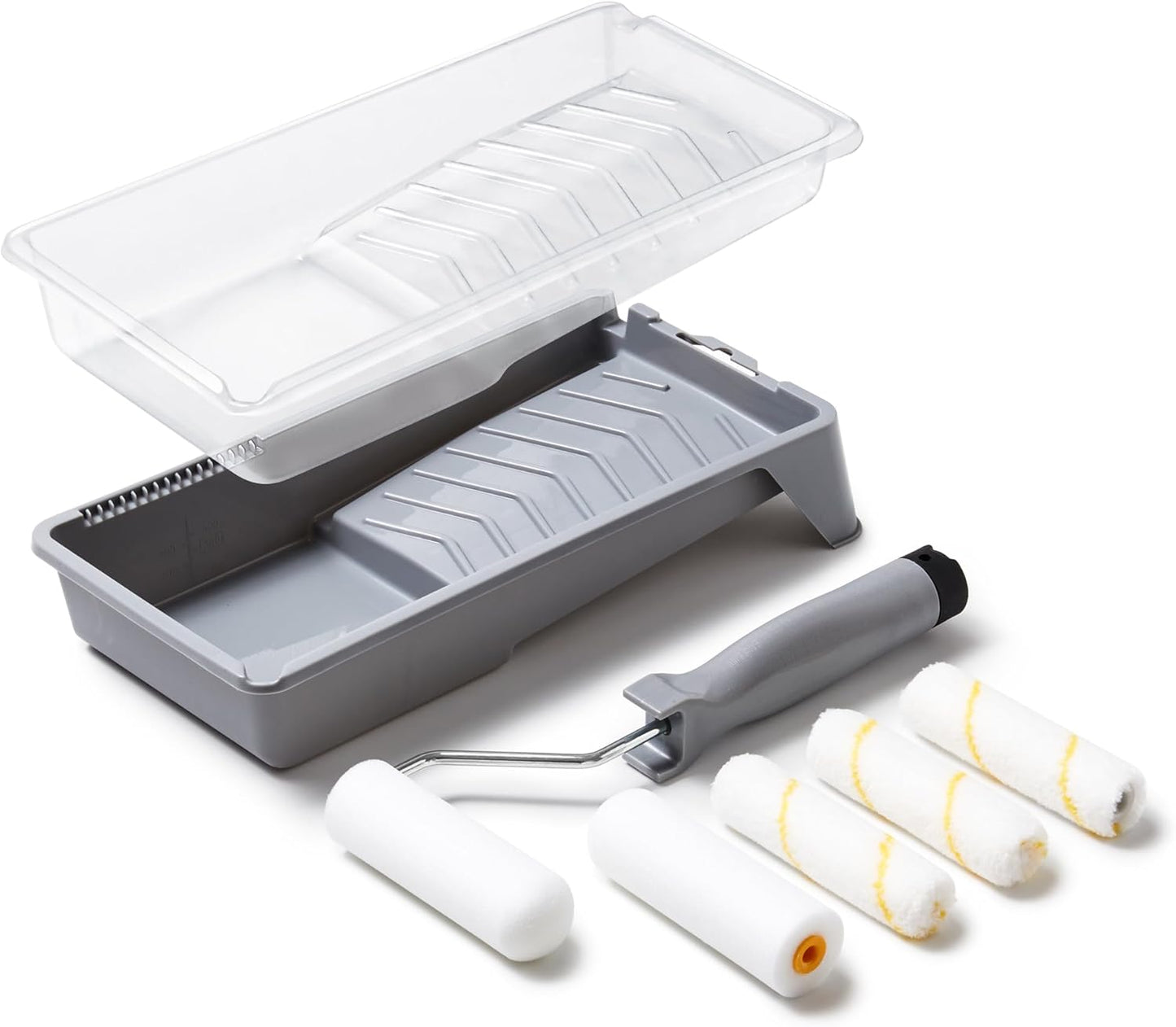 Voomey Small Paint Roller, Mini Paint Roller Kit 4 Inch, Microfiber Paint Rollers, Foam Paint Roller, Paint Roller Covers, Paint Tray with Liner, Mini Rollers for Painting