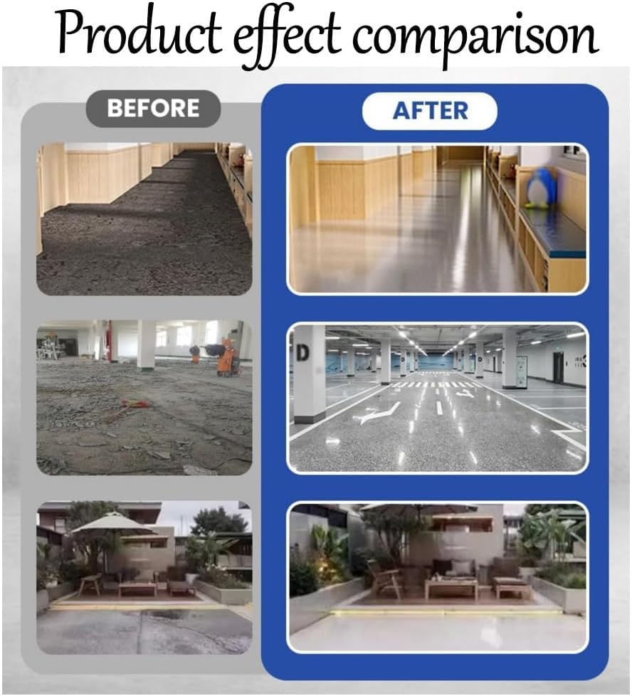 Louis Forest Epoxy Floor Paint, High-Gloss Marble Effect Epoxy Floor Coating (White Hemp Gray,1pcs)