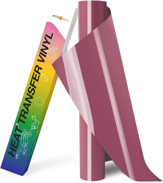 HTVRONT HTV Vinyl Roll Heat Transfer Vinyl - 12" x 8ft Maroon Iron on Vinyl Compatible with Cricut Cutting Machine - Easy to Cut & Weed for Craft Design (Maroon)