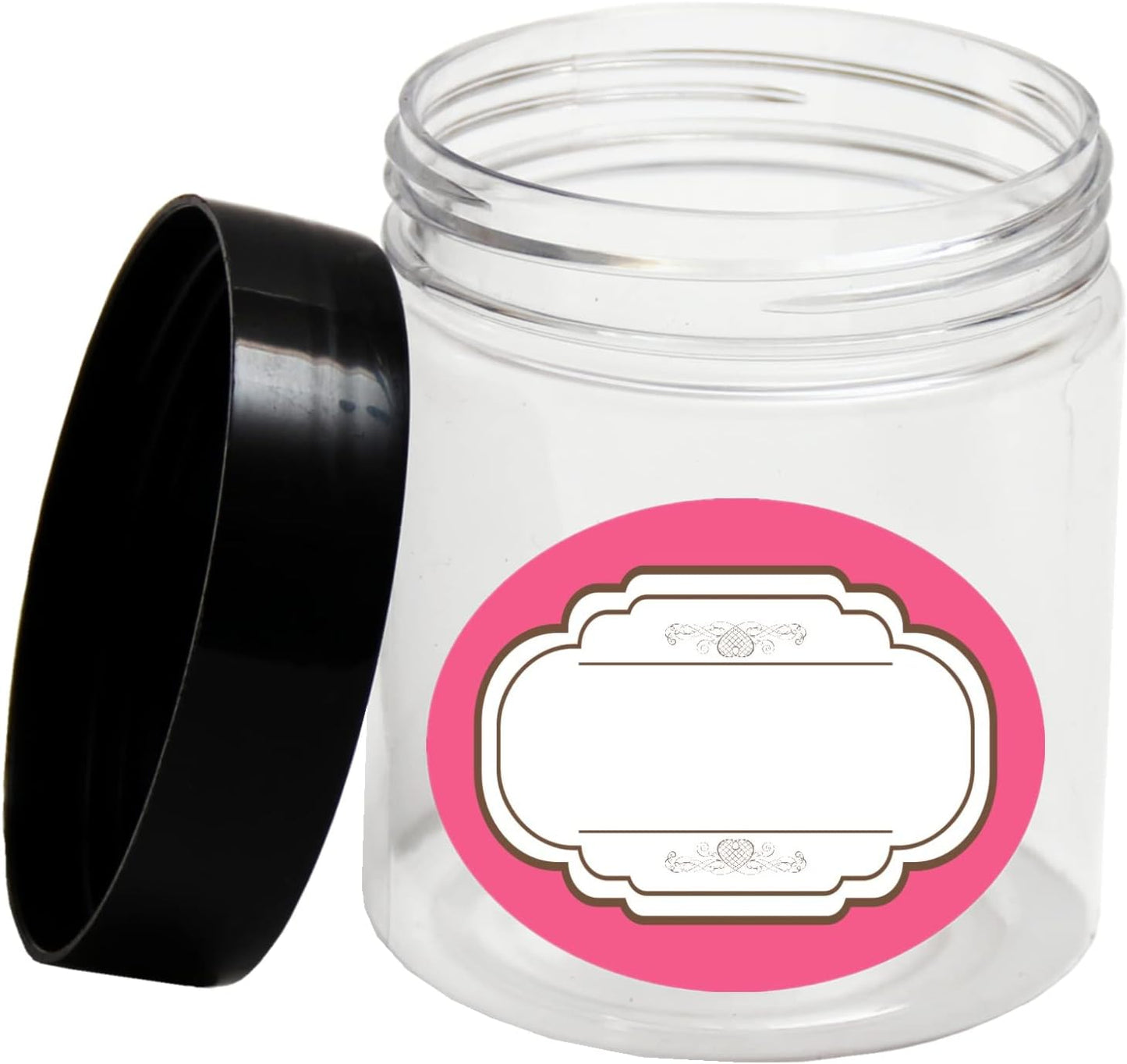 8 oz Plastic Containers with Lids and 4oz Small Containers (Set of 12) Plastic Jars with Lids Cosmetic Jar for Body Butter, Bath Salt, Slime and Beauty Product