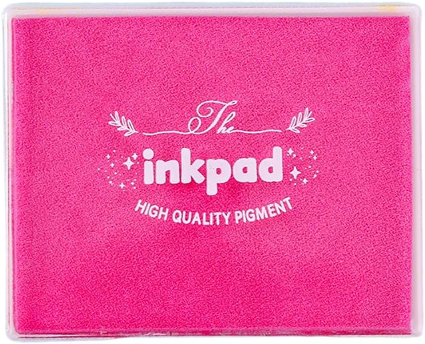 GTLZLZ Large Ink Pad for Rubber Stamps, 5" x 4" Washable Craft Stamp Pad for Kids, Fingerprint Ink Pad for Paper, Scrapbooking, Wood Fabric (Pink)