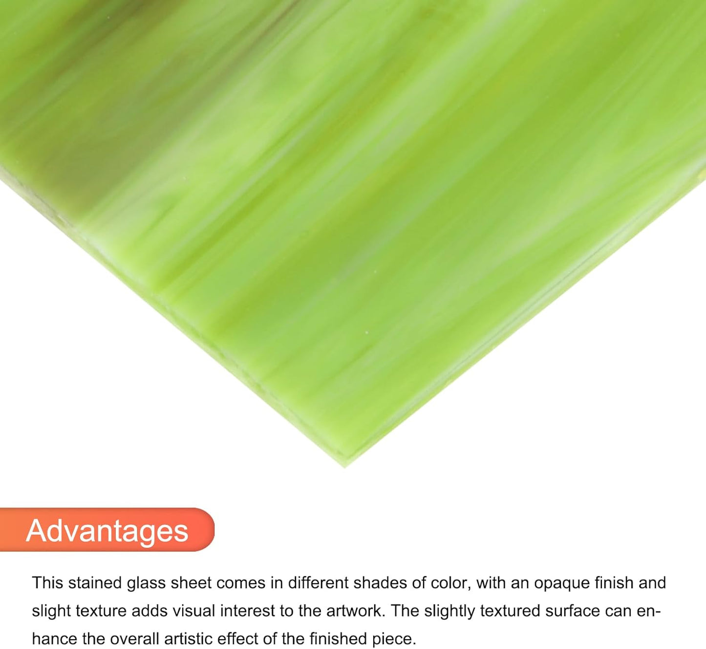 MECCANIXITY 2 Pcs Stained Glass Sheet Mosaic Tile 7.9 Inch x 5.9 Inch Army Green Stained Glass Sheets for Crafts DIY Art Project