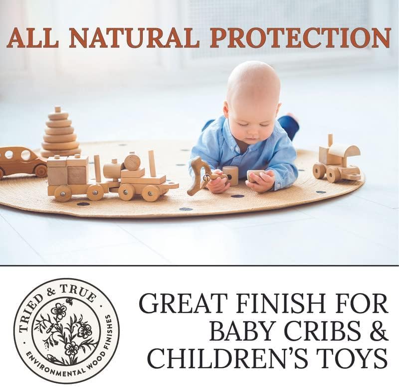 Tried & True Superior Varnish Oil Wood Finish & Sealer, 8 oz. - Natural Pine Resin & Linseed Oil, Ideal for Interior Furniture, Tables, Countertops - Food Safe, Scratch Resistant & Durable