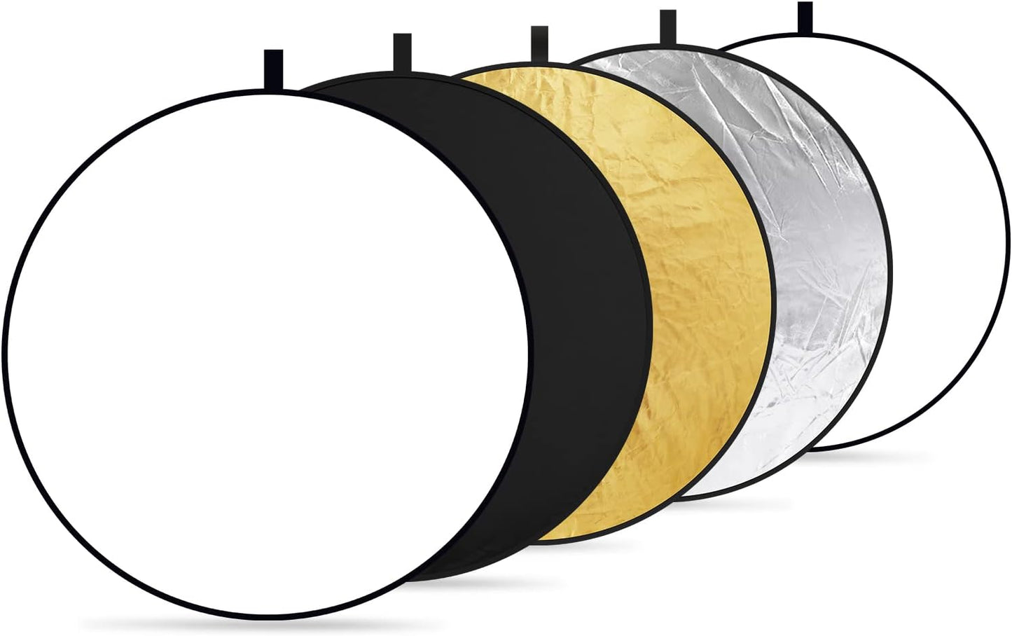 NEEWER 32-Inch 80CM Portable 5 in 1 Translucent, Silver, Gold, White, and Black Collapsible Round Multi Disc Light Reflector for Studio or any Photography Situation