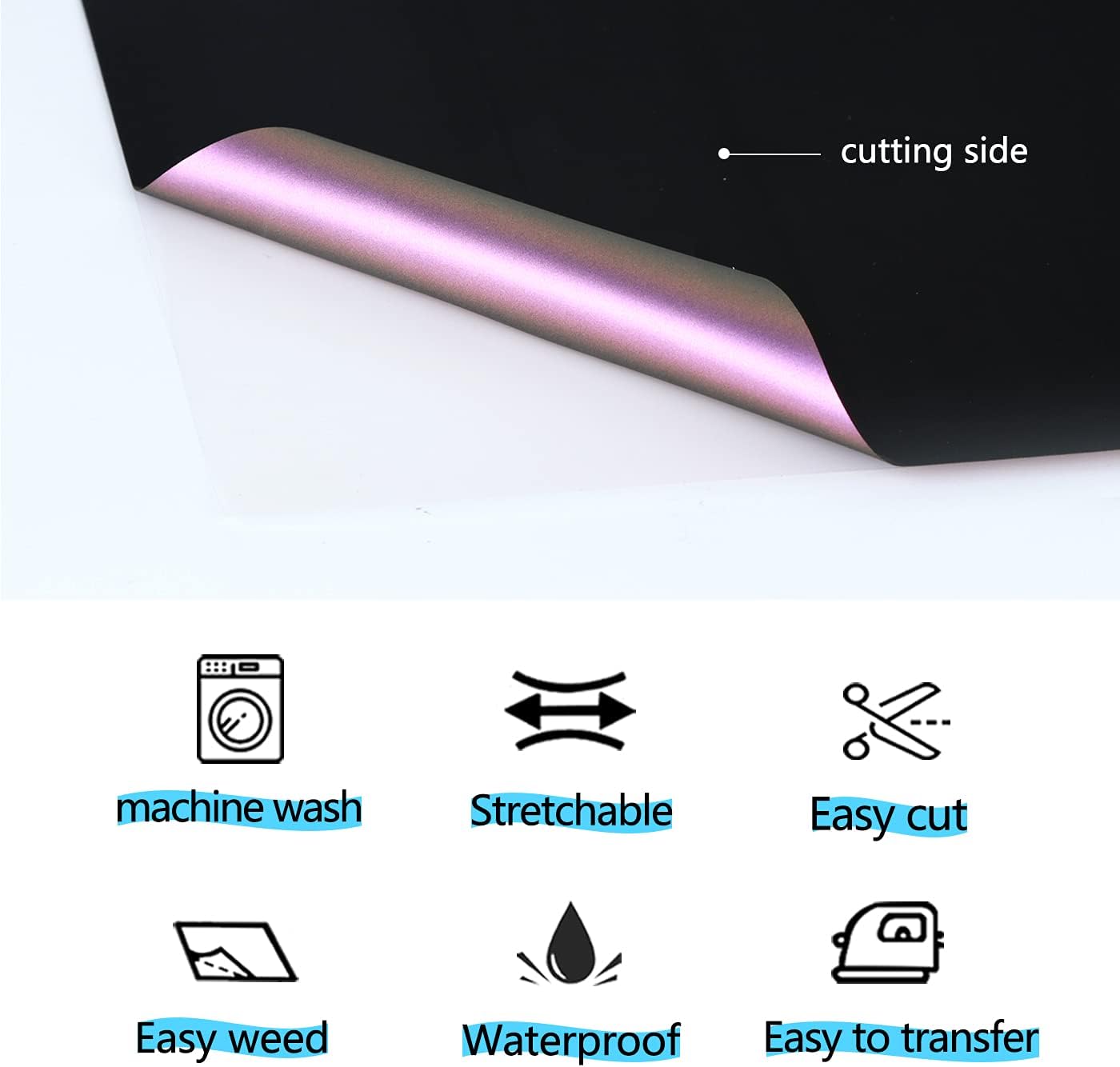 guangyintong Chameleon Heat Transfer Vinyl HTV Rolls, 12" x 8ft Purple to Brown Iron on Vinyl for T-Shirts, Changing Color HTV Vinyl for All Cutter Machines Easy to Cut & Weed for HTV DIY Design