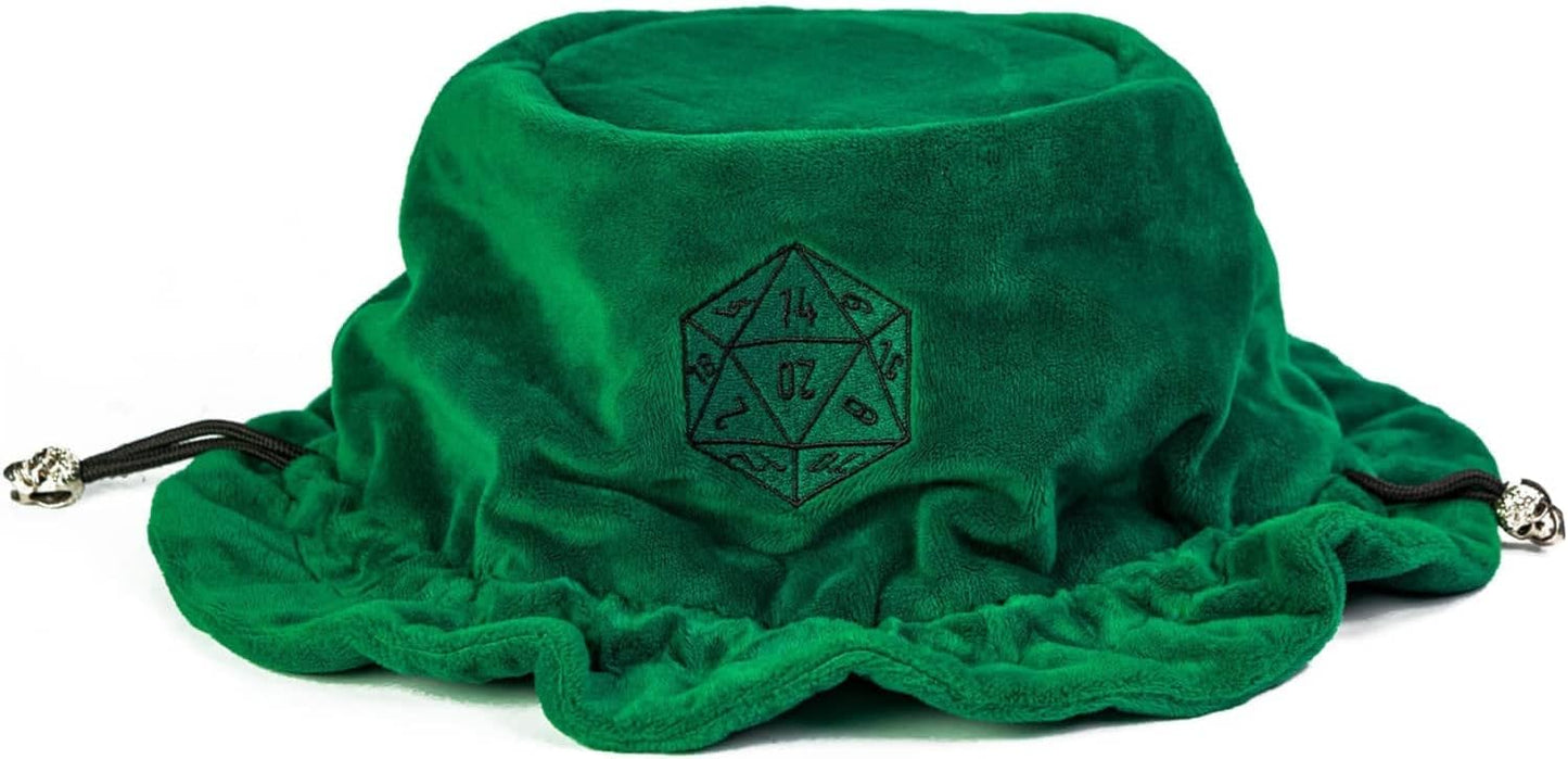 Large Dice Bags D&D with Pockets Green Storage Bag D20 Logo for DND RPG Game Dices (with 1lb Random DND Dice)