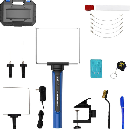 4 in 1 Hot Wire Electric Foam Cutter Kit, Styrofoam Cutting Tool 15W/ 6V with Case, Heated Foam Carving Knife Kit (Toolbox Blue)