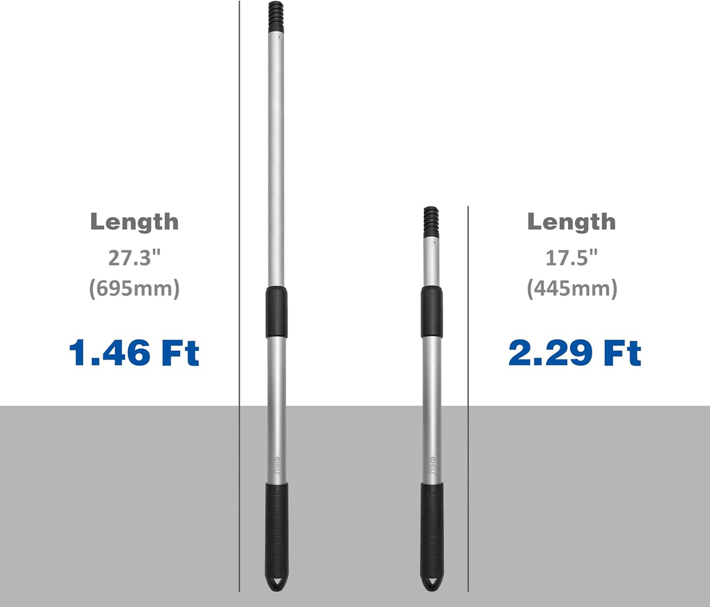 CHILI Extension Pole with 2-Section, 1.46 to 2.29 ft, Telescoping Pole with Twist-Lock Design, Ideal for removing Wallpaper, Popcorn Ceilings, Putty and Paint, Fits CHILI Pole Scrapers, Made In Taiwan
