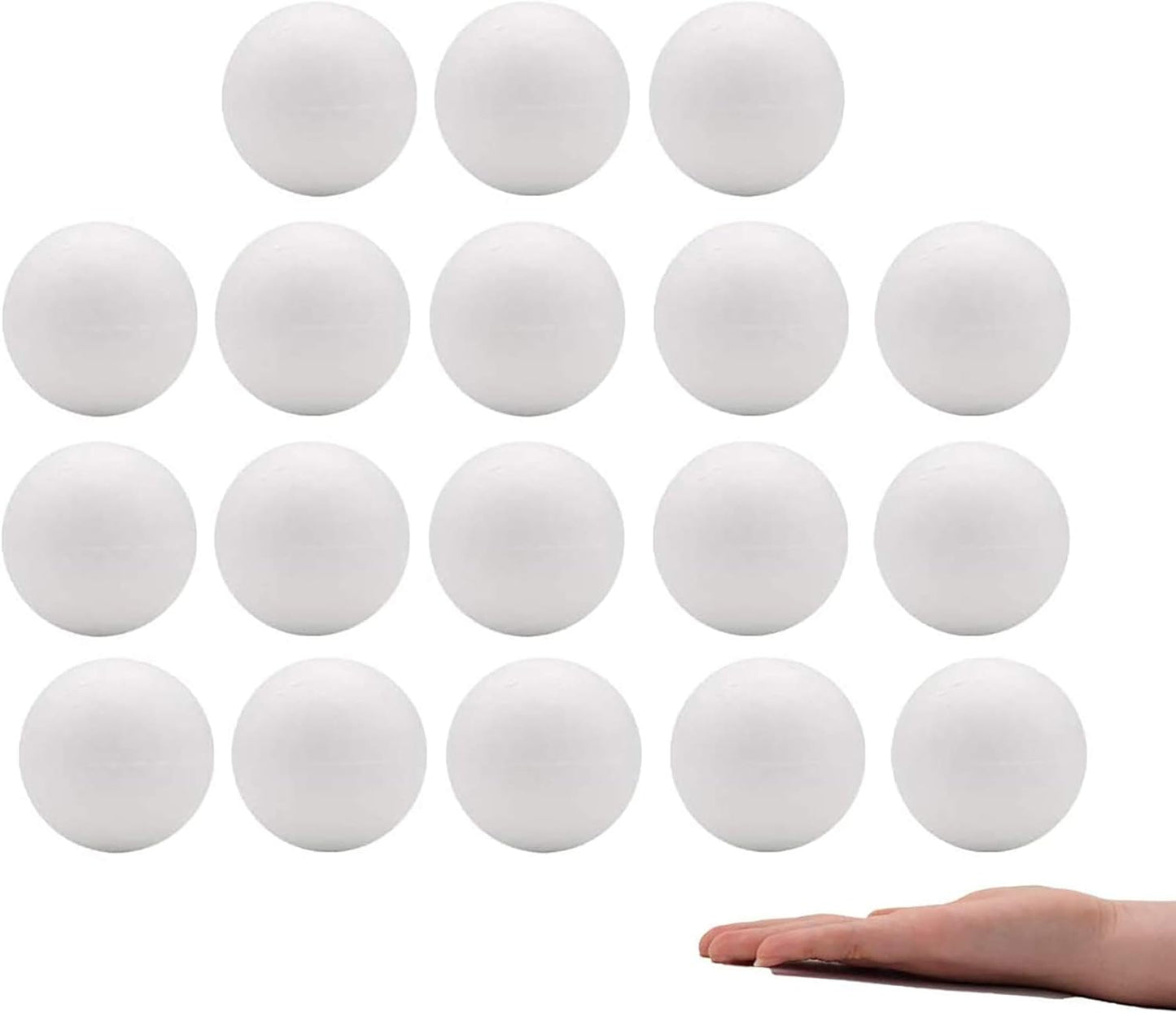 Crafare 18pc 2.35 Inch White Smooth Foam Balls for Crafts Spring Holiday Art Polystyrene Balls Decoration Household School Projects and Party Decorations