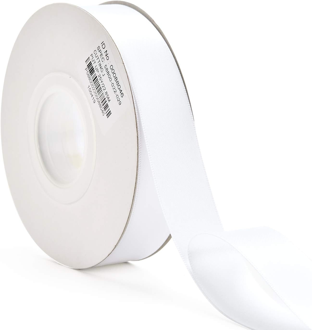 YAMA Double Face Satin Ribbon - 7/8" 25 Yards for Gift Wrapping Ribbons Roll, White