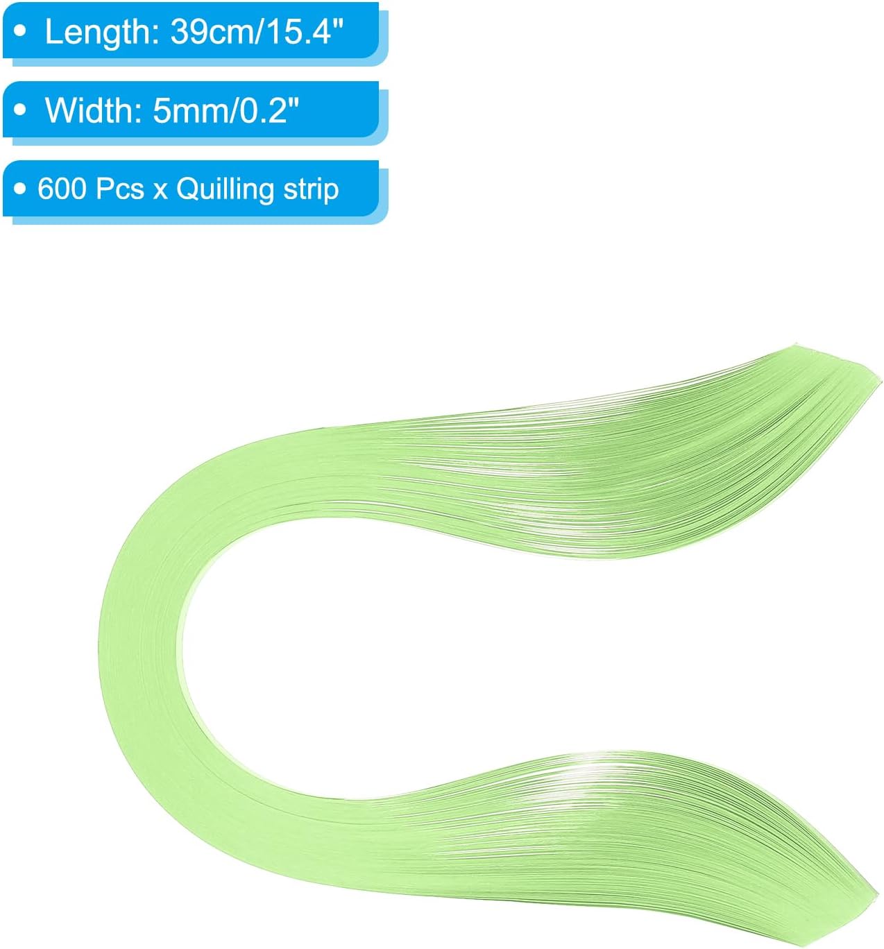 PATIKIL Quilling Strips Paper 600pcs 5mm 39cm Origami Paper Quilling Kits for Art DIY Hand Craft Christmas, Light Green