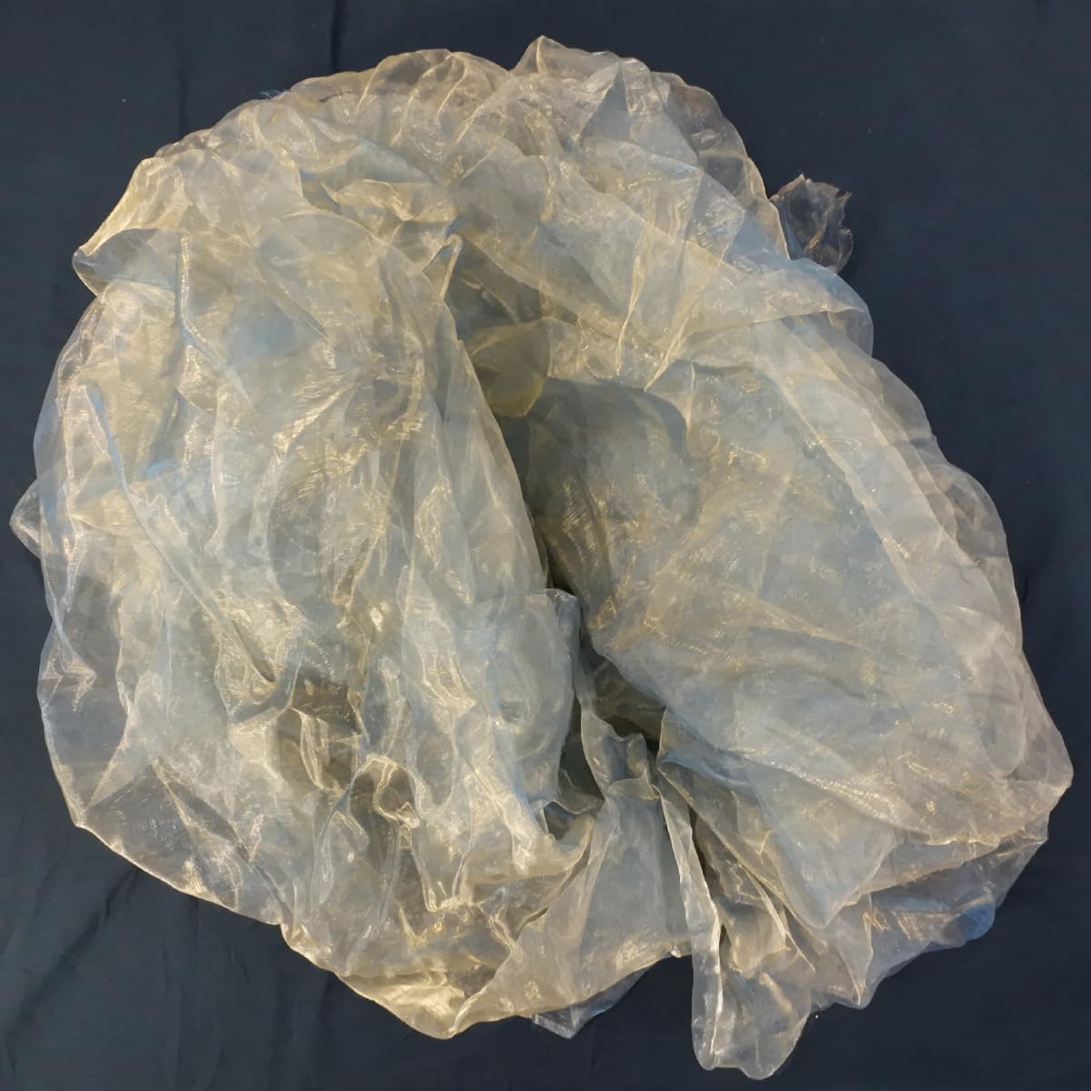 Two-Tone Iridescent Holographic Organza Fabric - 11 Yards by The Yard | Lightweight Sheer Tulle | for Wedding Dresses, Party Decor, DIY Crafts, Shiny Backdrops(Orange-Gold & Blue Sheen)