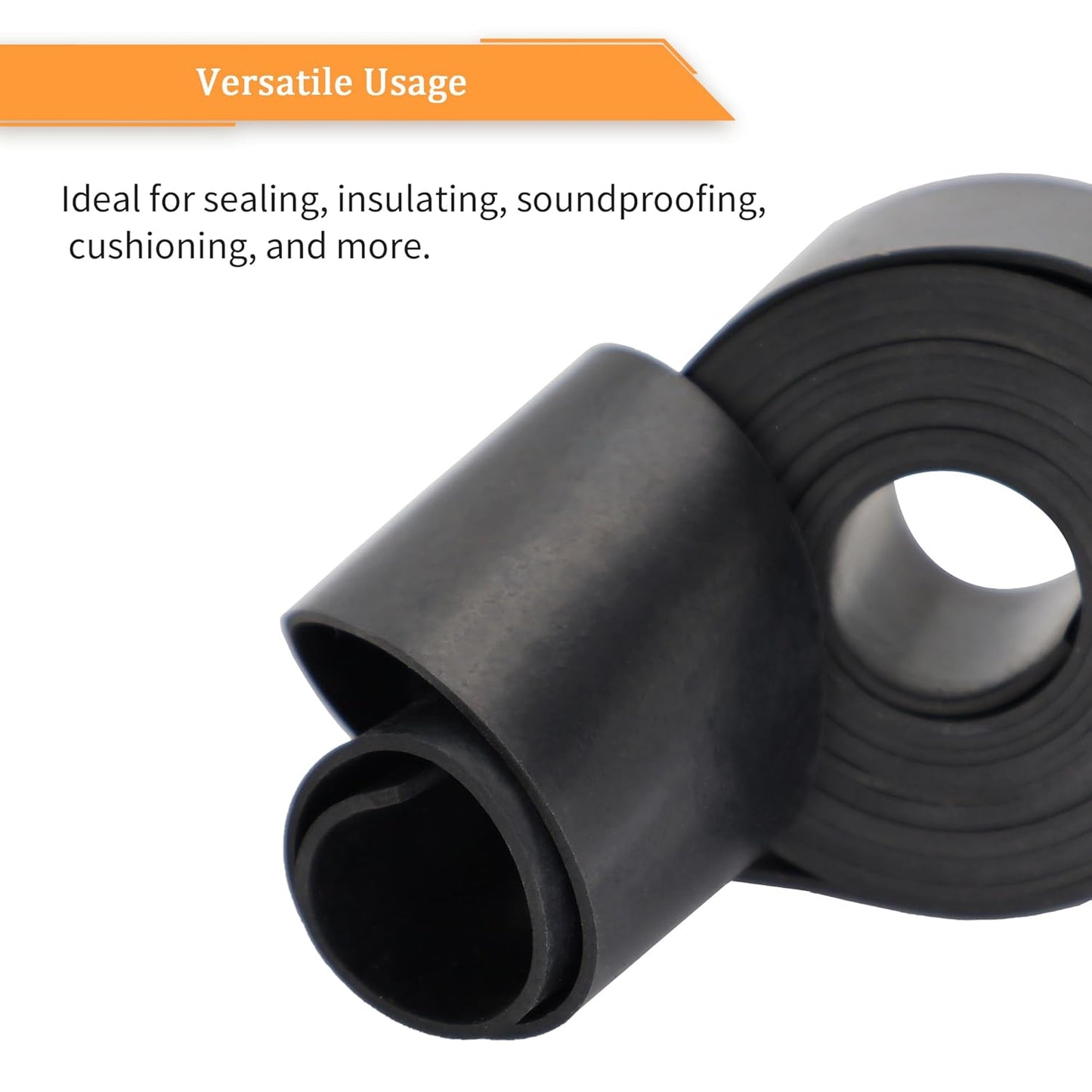 DOBTIM Neoprene Rubber Strips Rolls 1/8 (.125)" Thick X 4" Wide X 10' Long, Solid Rubber Strips Use for Gaskets DIY Material, Supports, Leveling, Sealing, Protection, Abrasion, Flooring, Black