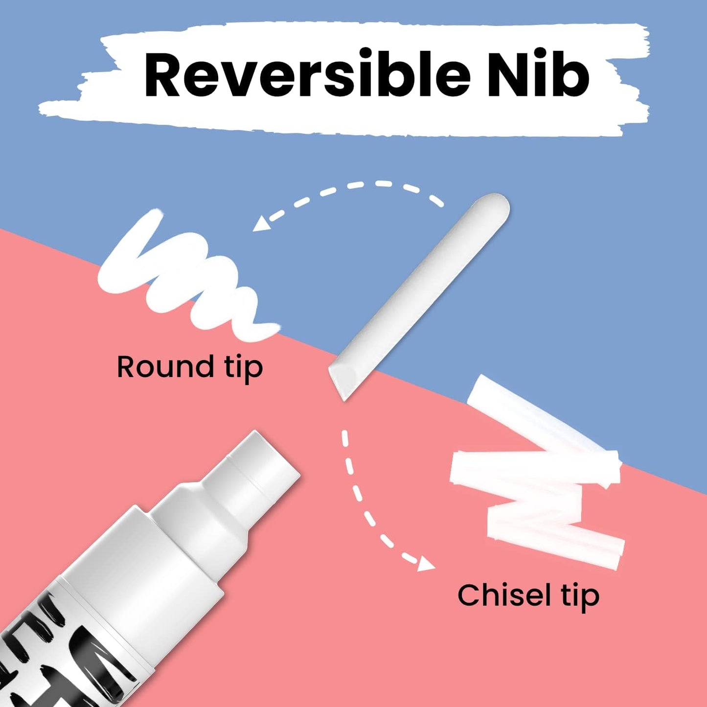 Chalkola White Chalk Markers (6 Pack, 6mm Reversible Tip) - White Dry Erase Liquid Chalk Pens for Blackboard, Window, Bistro, Car Glass, Board, Calendar - Erasable Chalkboard Markers + 50 labels