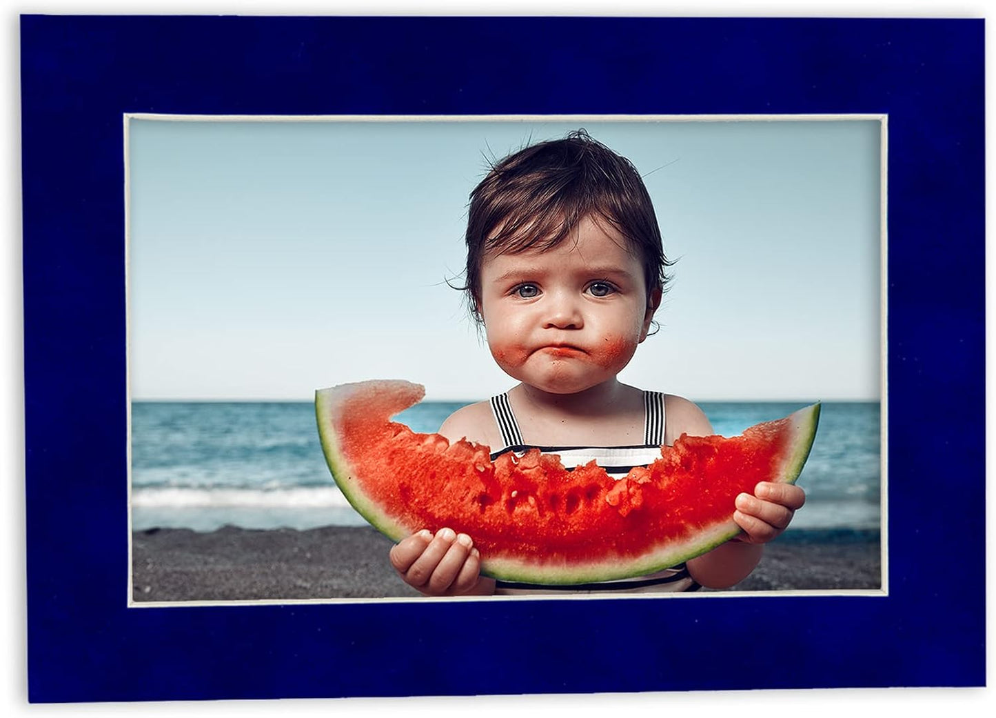 11x14 Mat Bevel Cut for 8.5x11 Photos - Acid Free Royal Blue Suede Precut Matboard With Backing Board and Crystal Clear, Self Seal Mat Bag - For Pictures, Framing - 4-ply Thickness