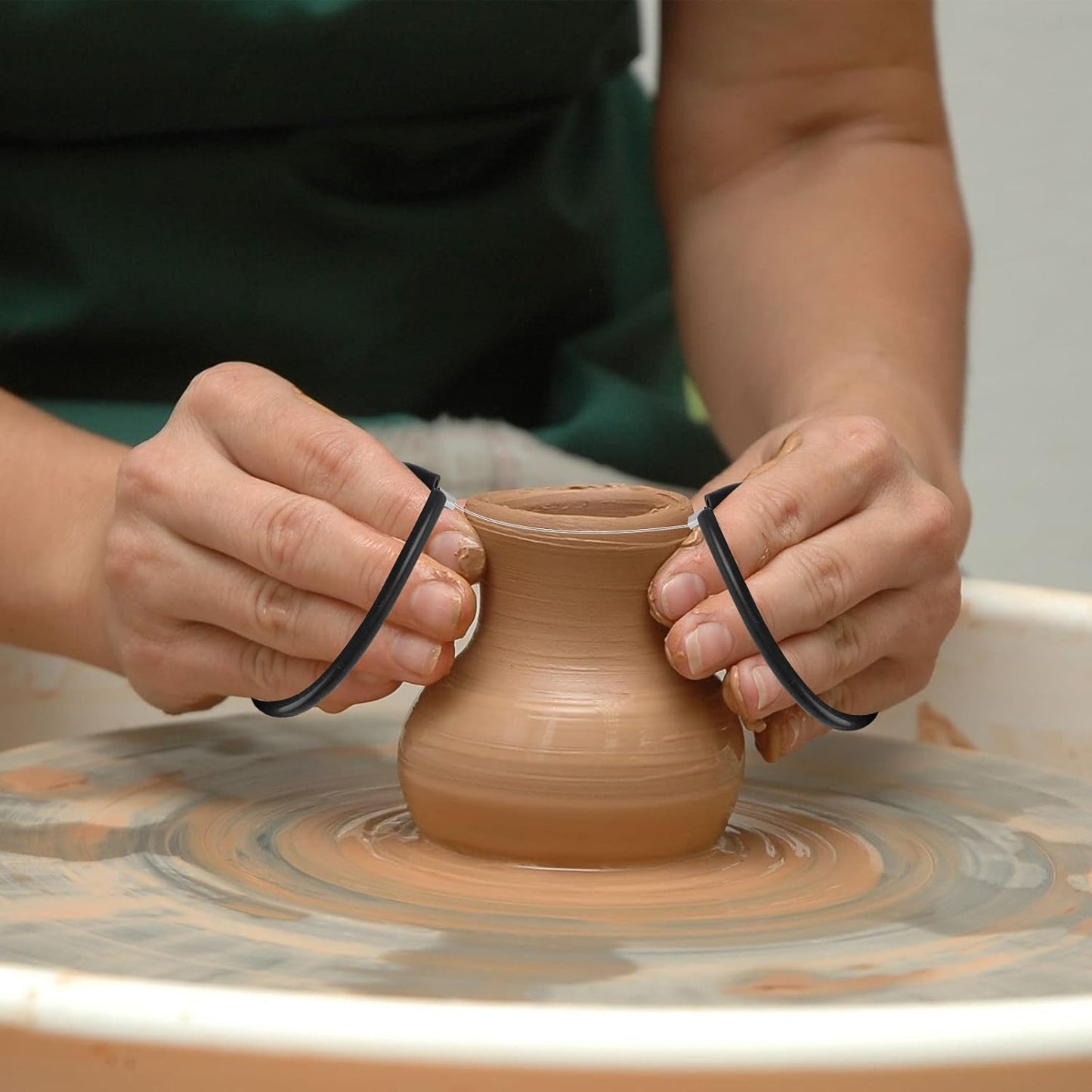 Clay Cutters Wire Steel Wire Clay Cutter Cutting Pottery Tools Cut Off Tools for Clay Artists with Black and Blue Handle Pottery Wheel Wire Tools 2 Pcs