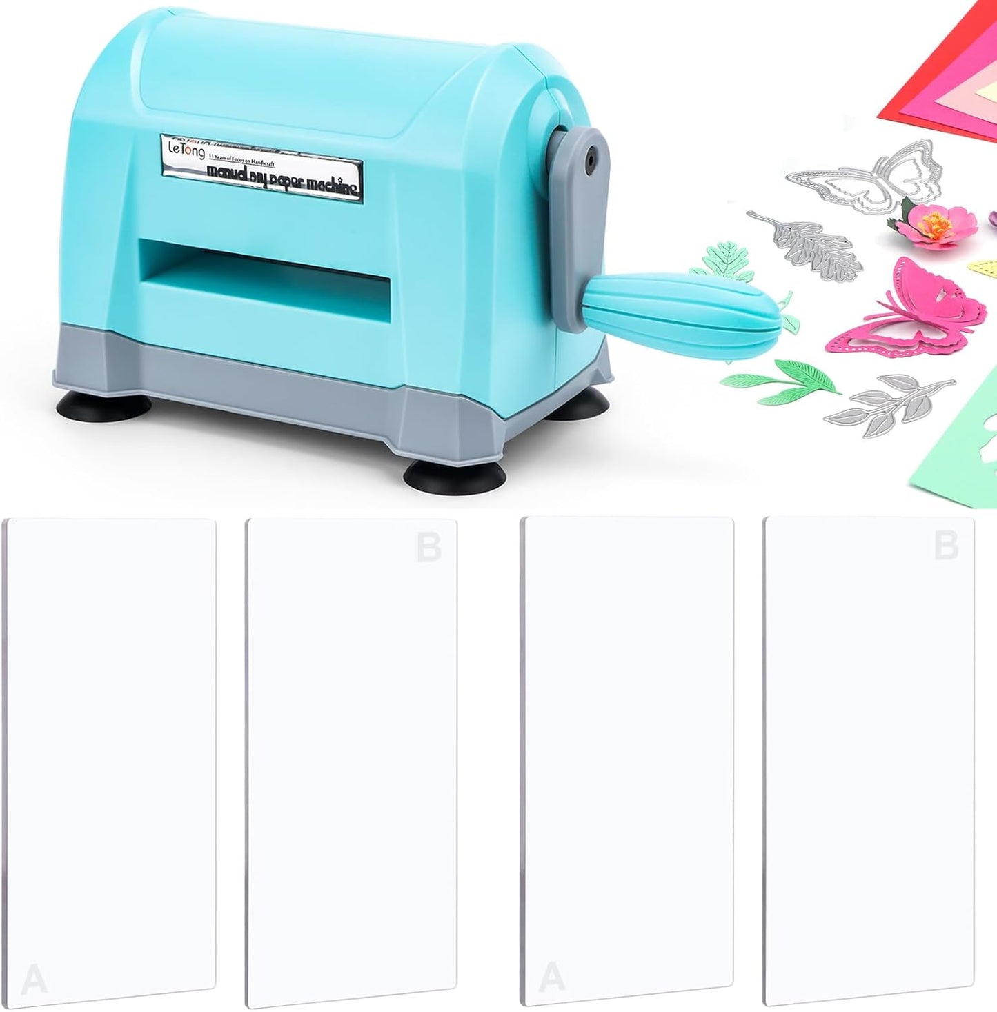 Mini Manual Die Cutting Machine, Portable Die Cut and Embossing Machine for Card Making Scrapbooking Paper Crafting Mini Die Cuts Machine Works with Dies and Folders That Are 3" Wide or Smaller