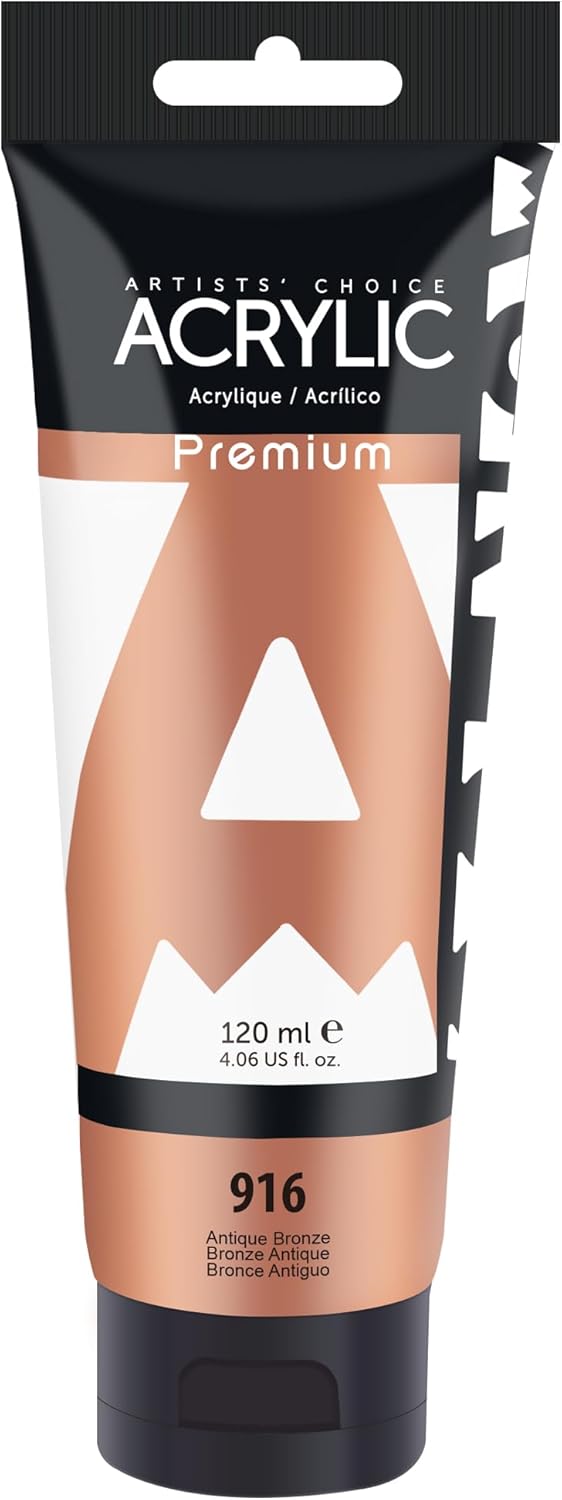 AUREUO Antique Bronze Acrylic Paint, 4 Fl Oz / 120ml Single Tube, Rich Pigment Art Craft Paints for Canvas, Rocks, Wood, Ceramic, Fabric - Art Supplies for Beginners, Professionals, Artists
