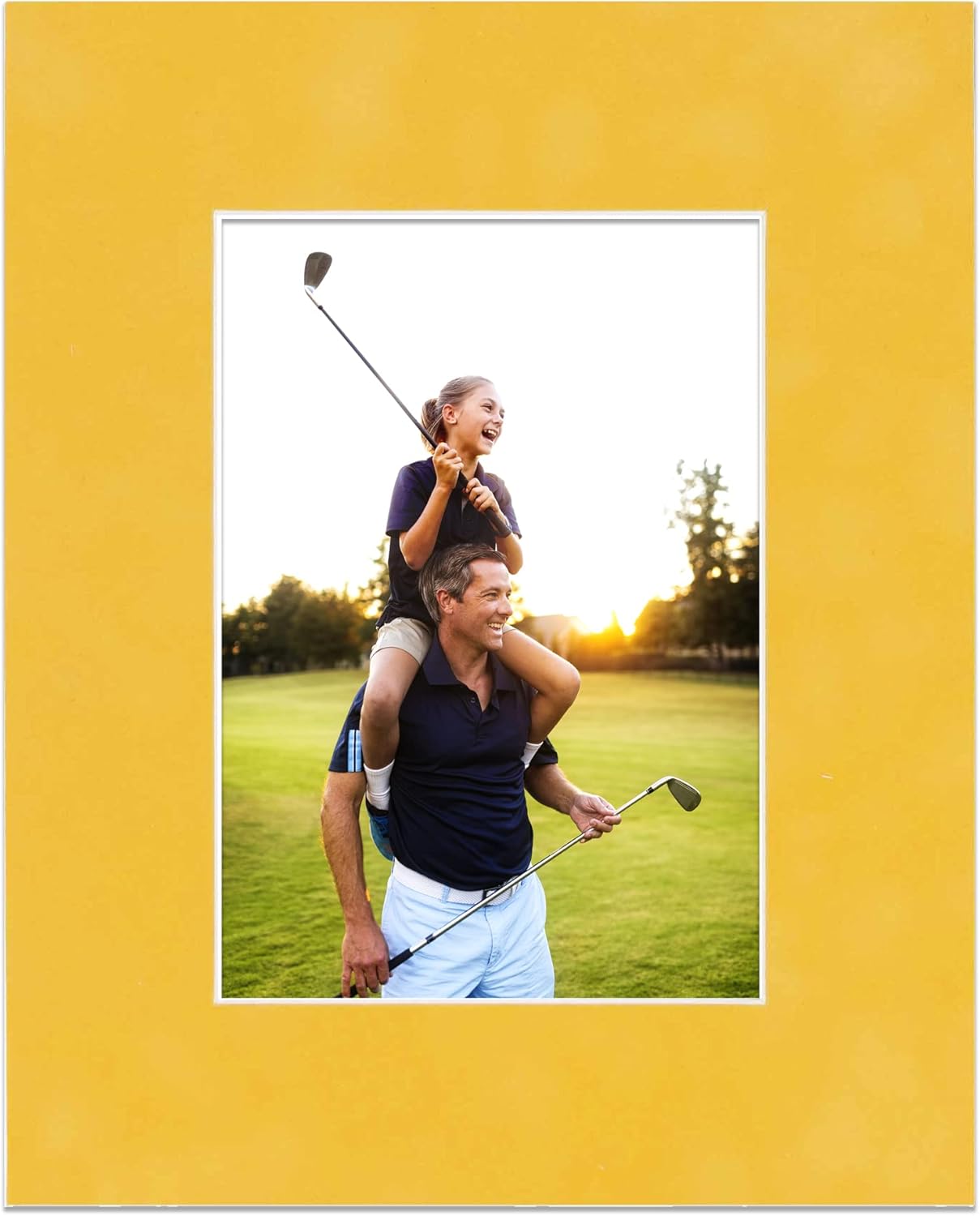 Pack of 25 Acid Free 11x14 Mats Bevel Cut for 8.5x11 Photos - Sunrise Yellow Suede Precut Matboards For Pictures, Photos, Framing - 4-ply Thickness