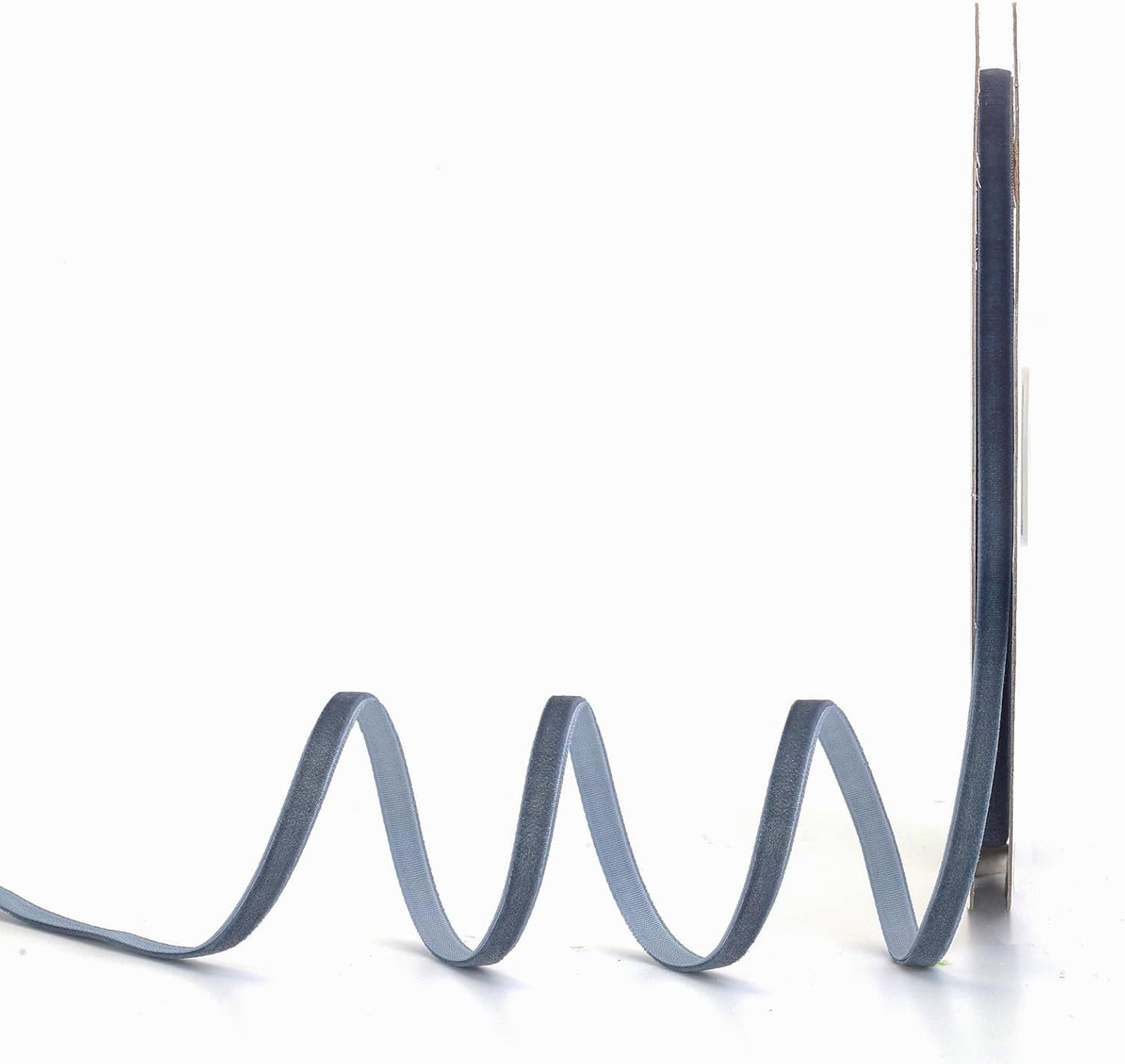 Dark Dusty Blue Velvet Ribbon,1/4" W x 20Yd Single Face,Great for Gift Wrapping,Handmade Craft and Christmas,Wedding Decoration (1/4" Dark Dusty Blue)