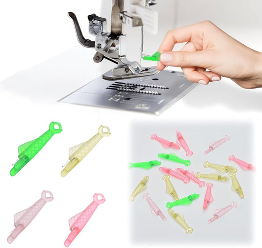 Fish Mouth Needle Threader for Sewing Machine, Quick Sewing Needle Threader Tool, Fish Type Sewing Machine Needle Threader, Sewing Threaders for DIY and Sewing Machine (Mixed Color)