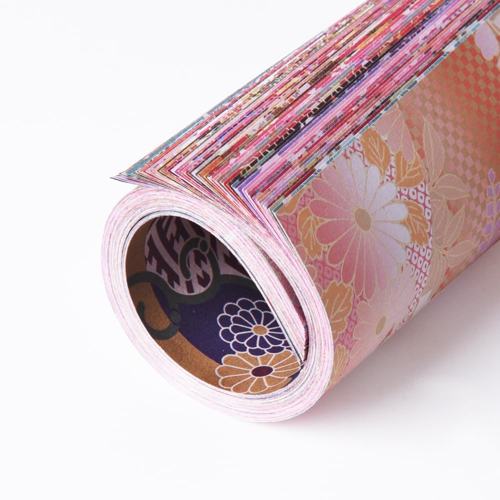 Square Origami Paper 6x6 Double Sided 50 Sheets 50 Colors 70GSM Origami Kit Japanese Chiyo Easy Fold Arts Crafts DIY Handwork Beginner Oriental Cherry