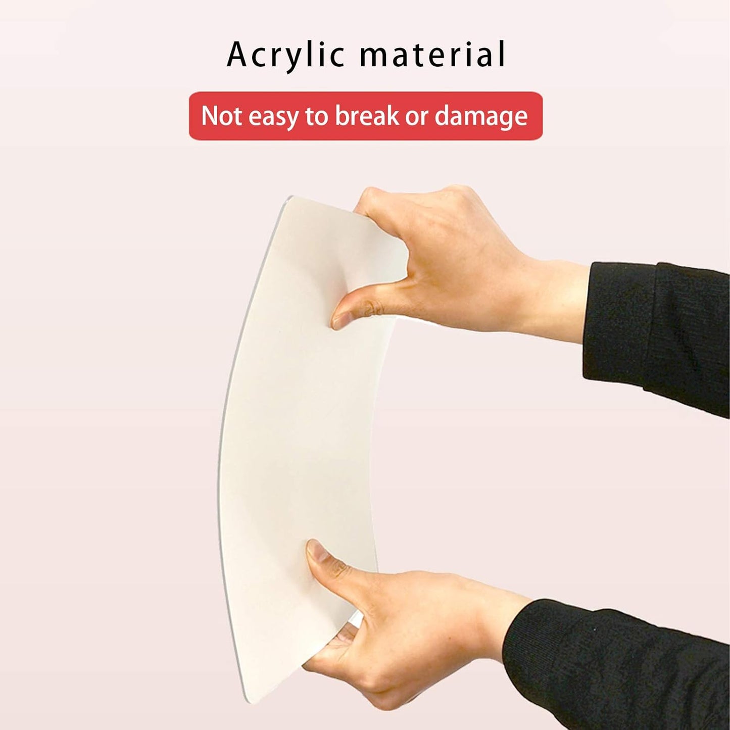Acrylic Self Adhesive Mirror Sheet for Wall, Plastic Non Glass Sticky Kid Safety Mirror Tiles for Wall Rectangle 8x10 inch 2Pcs