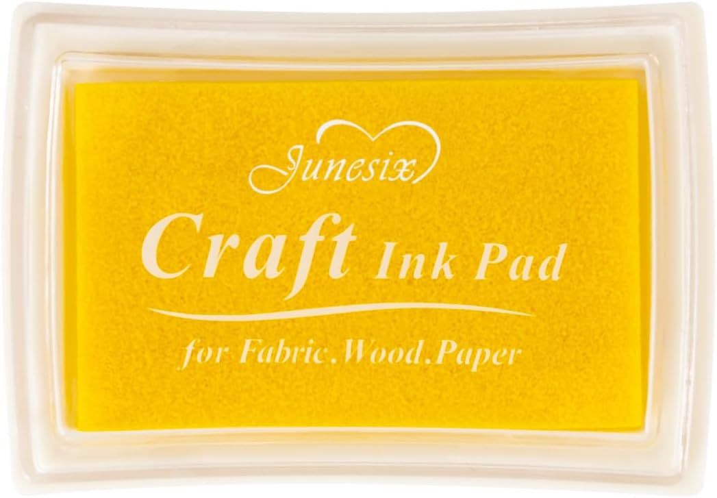 Yellow Ink Pad Finger Washable Kids Stamp Ink Pad for Rubber Stamps Paper Scrapbooking