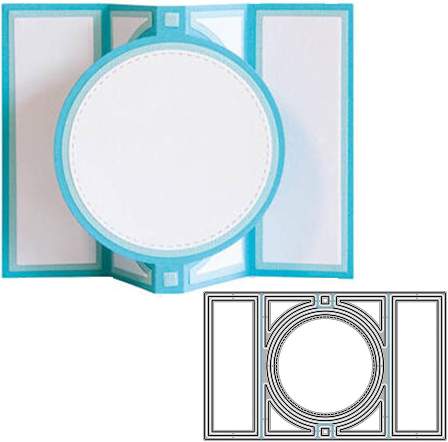 Cutting Dies Metal Stencils Scrapbooking Tools DIY Embossing Template for Paper Card Making Album Arts Crafts Supplies (Round Card-10.4x16.9cm)