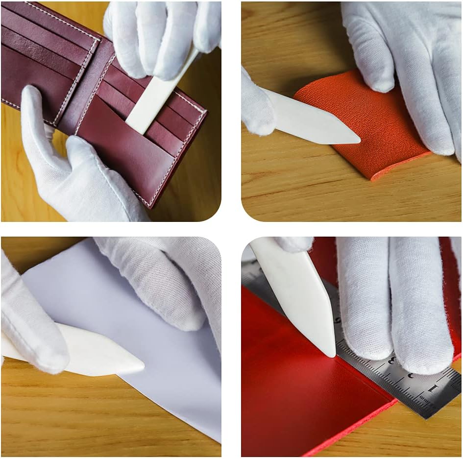 Wuta Bone Folder Leather Craft Tools 4 Pcs DIY Leather Shaping for DIY Handmade Leather Burnishing Bookbinding Cards and Paper Crafts