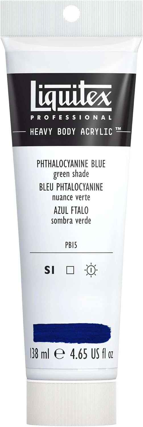 Liquitex Professional Heavy Body Acrylic Paint, 4.65-oz (138ml) Tube, Phthalocyanine Blue (Green Shade)