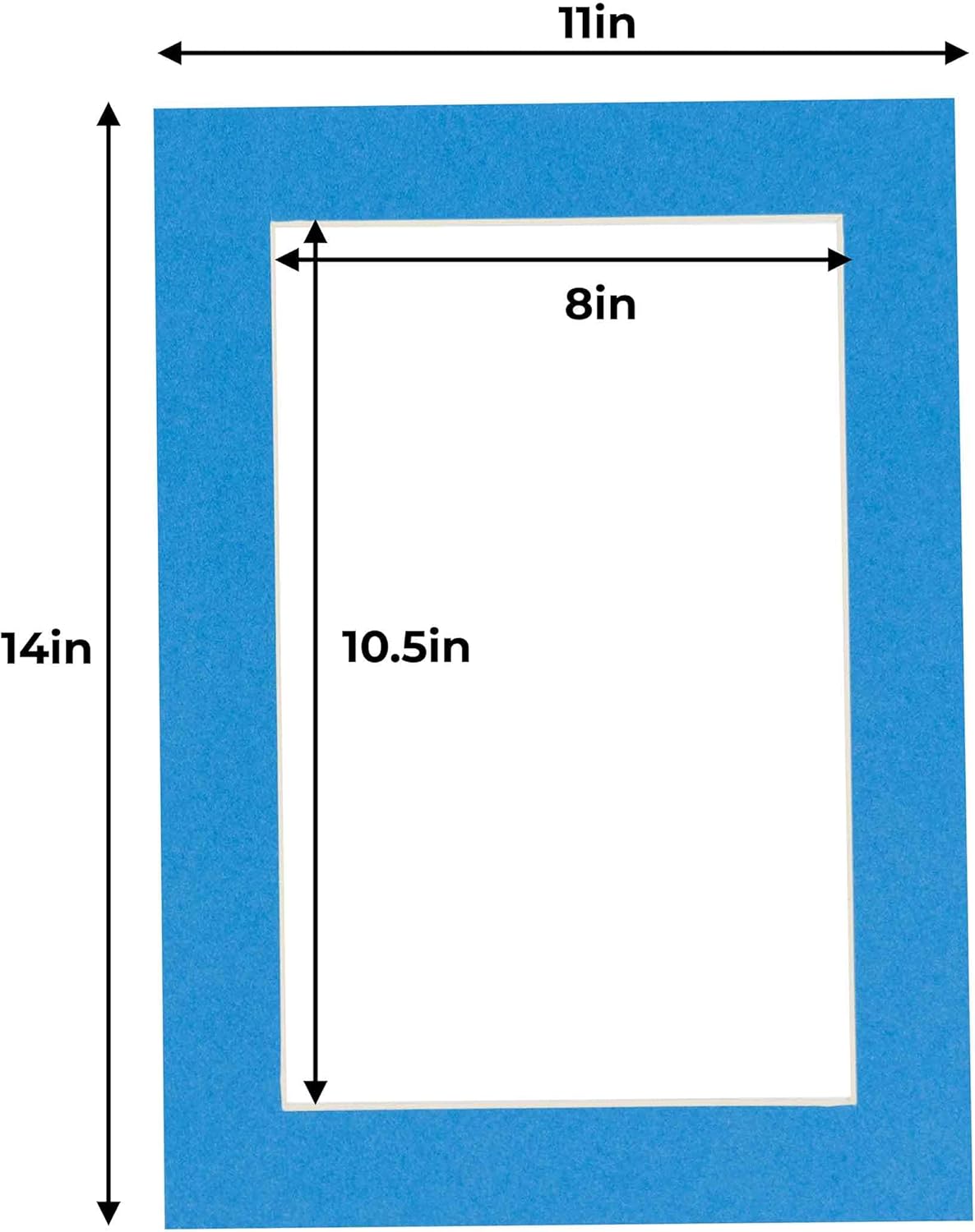 11x14 Mat for 8.5x11 Photo - Precut Bay Blue Picture Matboard for Frames Measuring 11 x 14 Inches - Bevel Cut Matte to Display Art Measuring 8.5 x 11 Inches - Acid Free Pack of TEN MATS