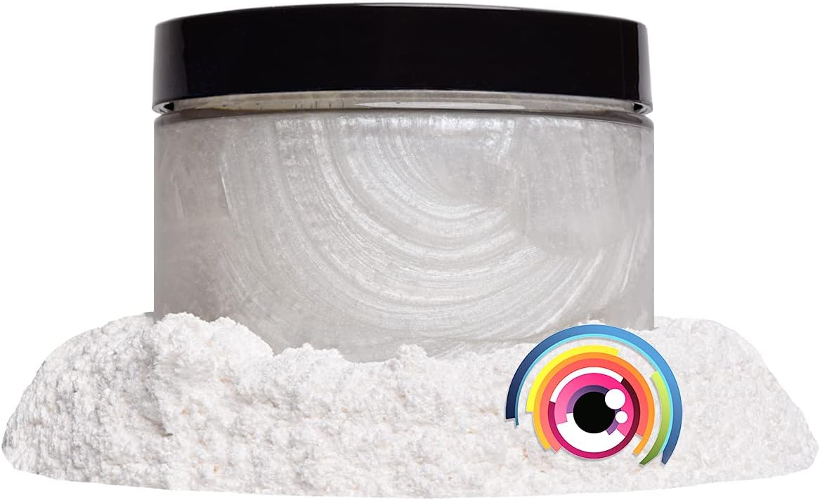 Eye Candy Pigments Premium White Mica Powder - Sayu White (50gr) - for Epoxy, Resin, Soap, Paint, Woodworking, Acrylic Pouring, Bath Bombs, Fishing Lures - DIY Arts and Crafts Additive