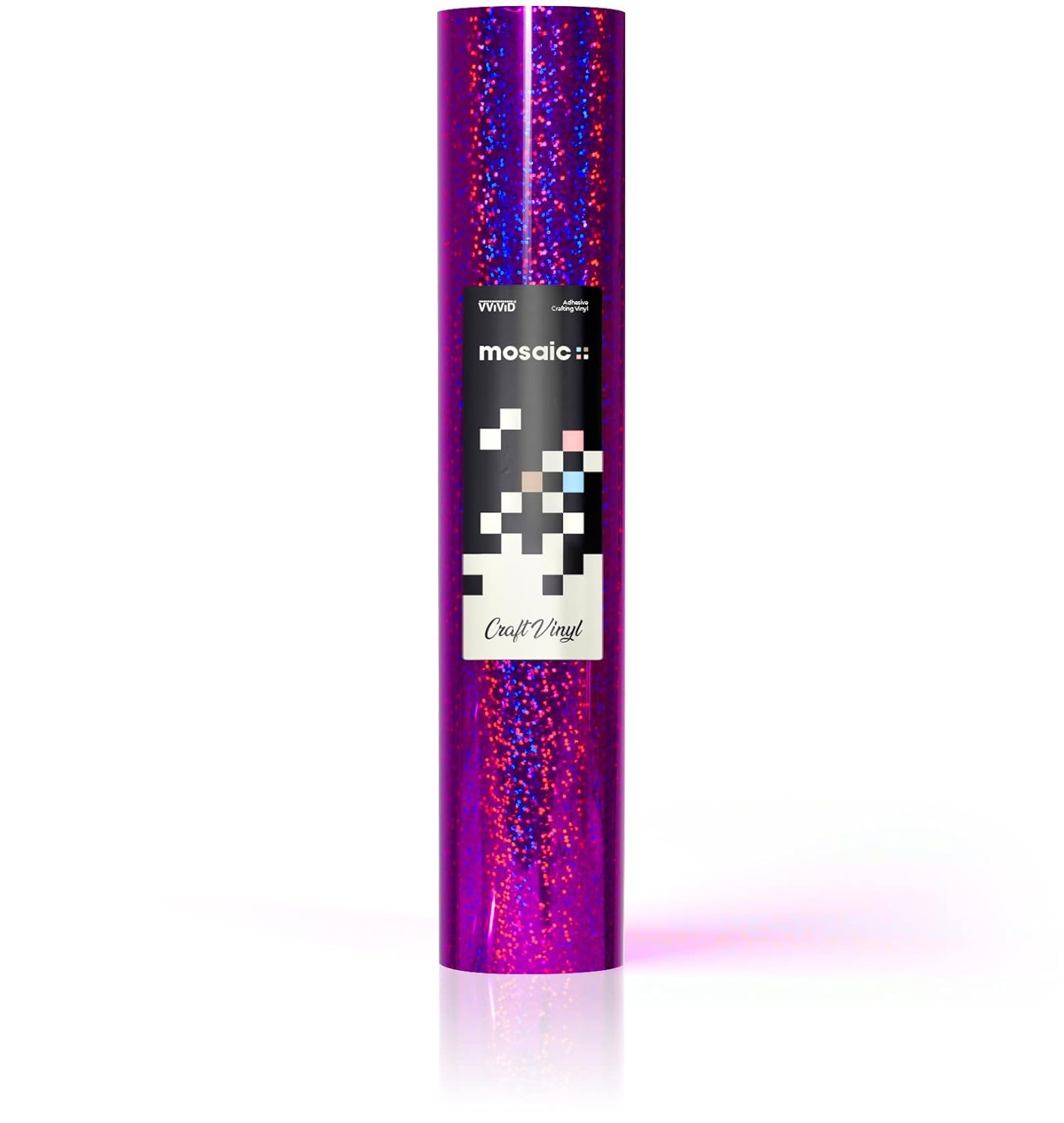 Mosaic+ Crafting Vinyl, by VViViD (Purple Holographic Glitter, 1ft x 5ft)