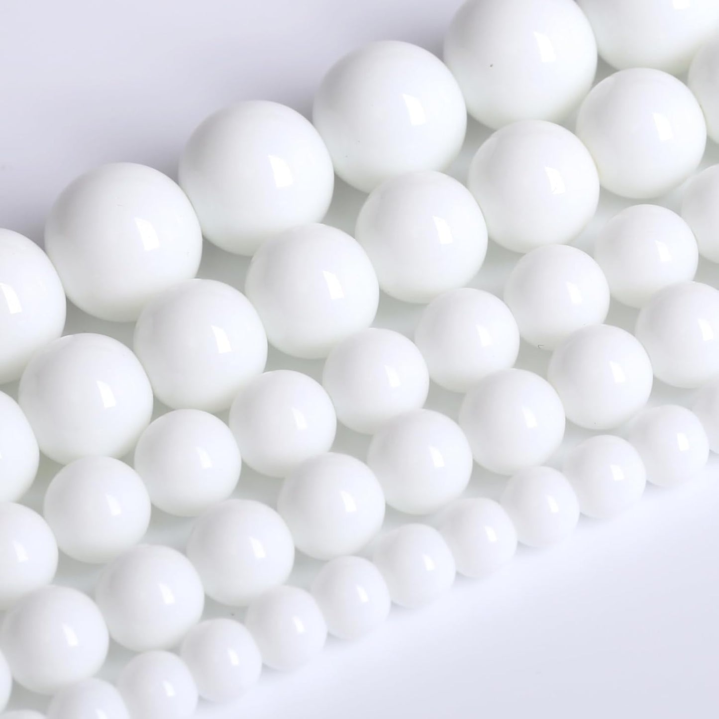 4MM Natural Stone White Porcelain Agate Beads Round Loose Stone Beads for Jewelry and Bracelets Making 180pcs 2 Strands 32"