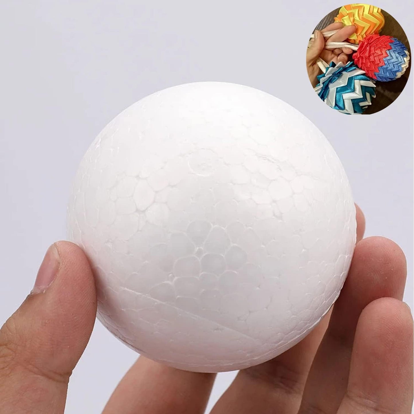 hesmartly 60 Pack Craft Foam Balls,White Polystyrene Smooth Round Balls, 6 Sizes Foam Balls and 2 Pieces Painting Brushes for DIY Projects Arts and Crafts Supplies