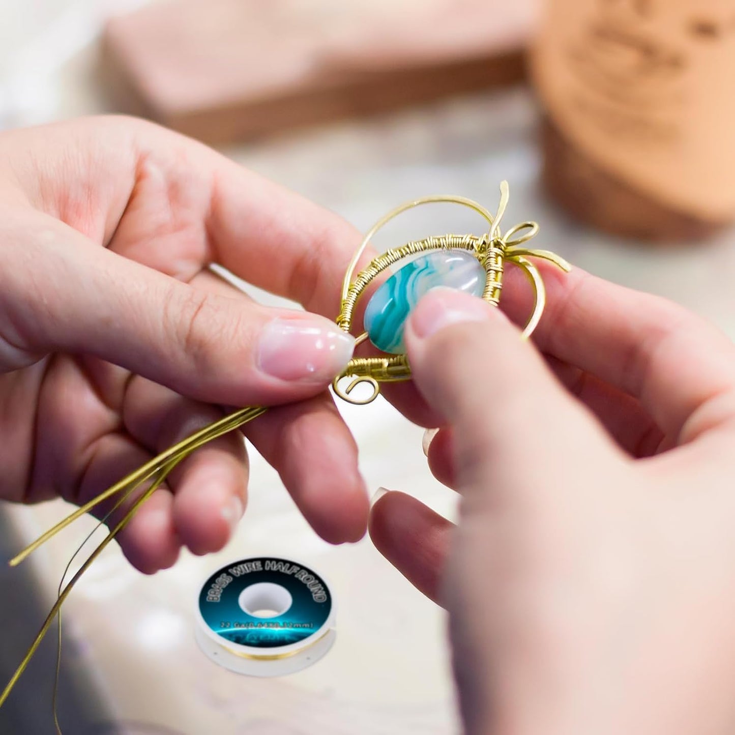 Delicate 22 Gauge Brass Wire Half Round 0.64x0.32mm - 1.3 oz 75 Feet for Beading, Filigree, Miniature Crafts