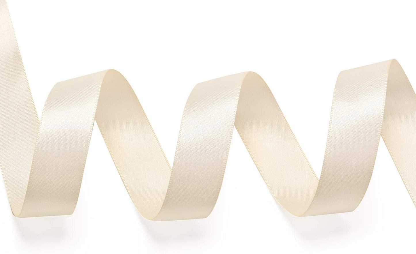 YAMA Ivory Double Face Satin Ribbon 7/8 Inch 25 Yards Cream Satin Ribbon for Gift Wrapping Crafts Wreaths Hair Wedding Bridal Flower Bouquets Arrangement