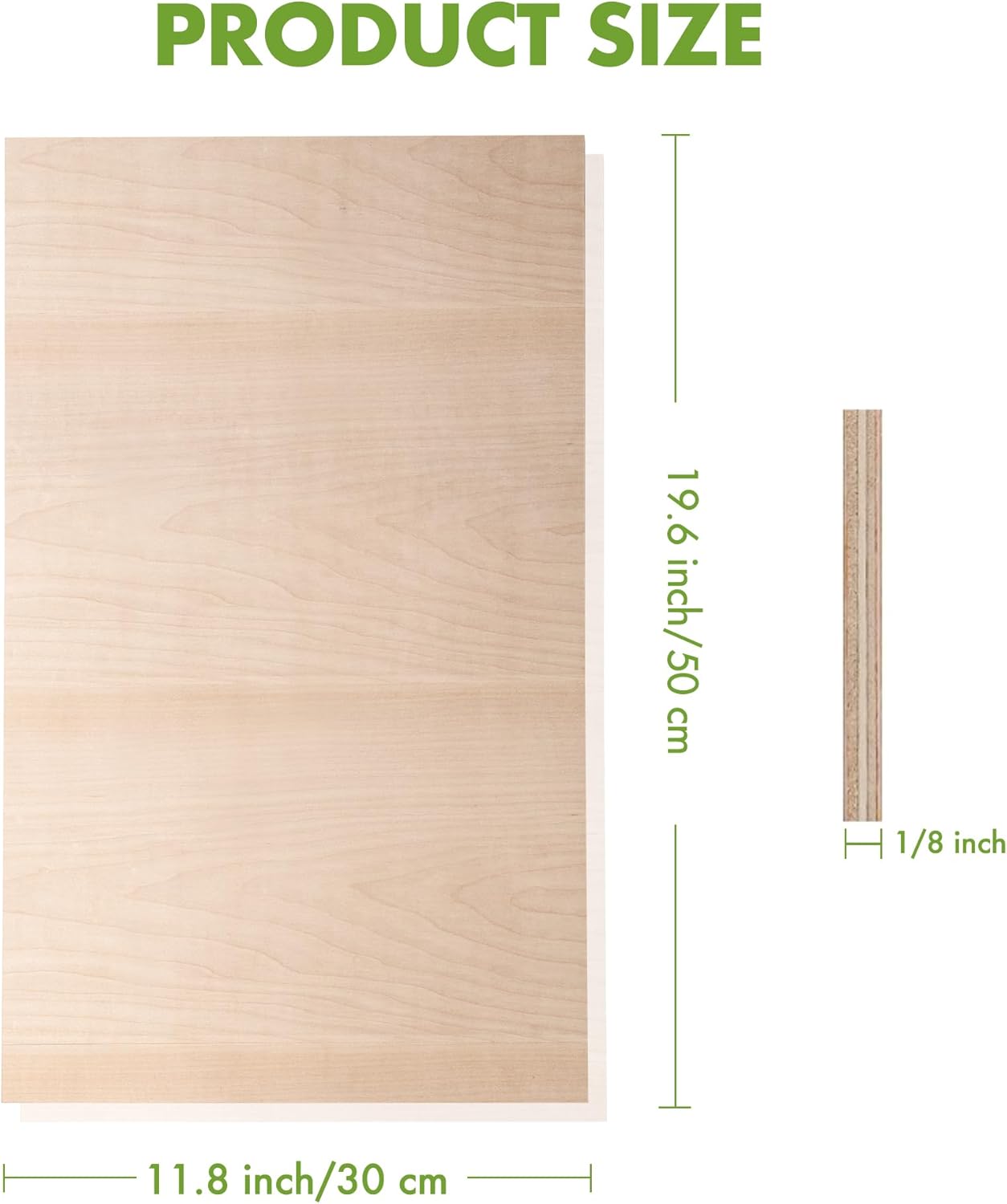 6 Pack Maple Plywood Sheets, 12 x 20 x 1/8 Inch, 3mm Plywood for Laser Cutting, Thin Unfinished Wood Sheets for Architectural Models, Wood Burning and DIY Wood Crafts