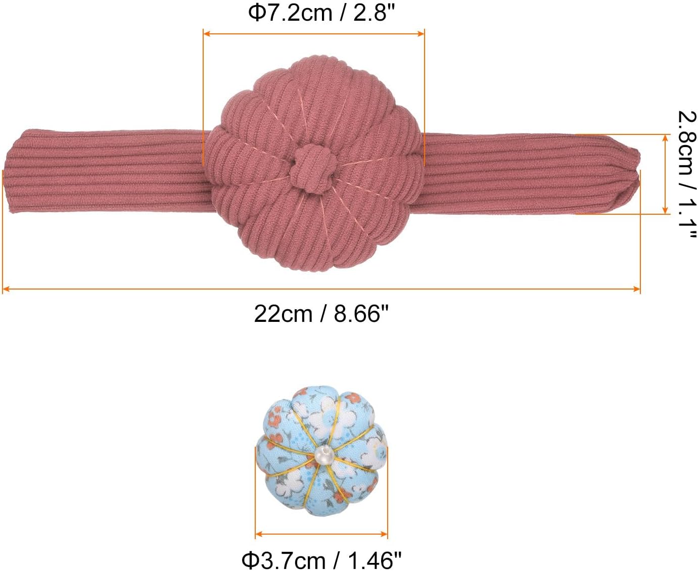 HARFINGTON Wrist Pin Cushions, Sewing Needle Pin Cushion Adjustable Strap with Elastic Strap Finger Ring Pincushions Fit All Wrist Sizes for Sewing Quilting Needlework DIY Crafts, Cameo/Blue