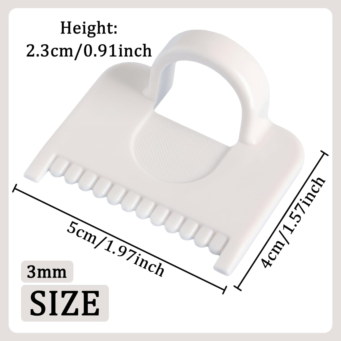 2 PCS Square 3mm Edge Lock Seam Guide, Mini Sewing Finger Ruler for Hand Sewing, DIY Sewing Kit Tool, Sewing Needle Gauge Measuring Guide, Square White