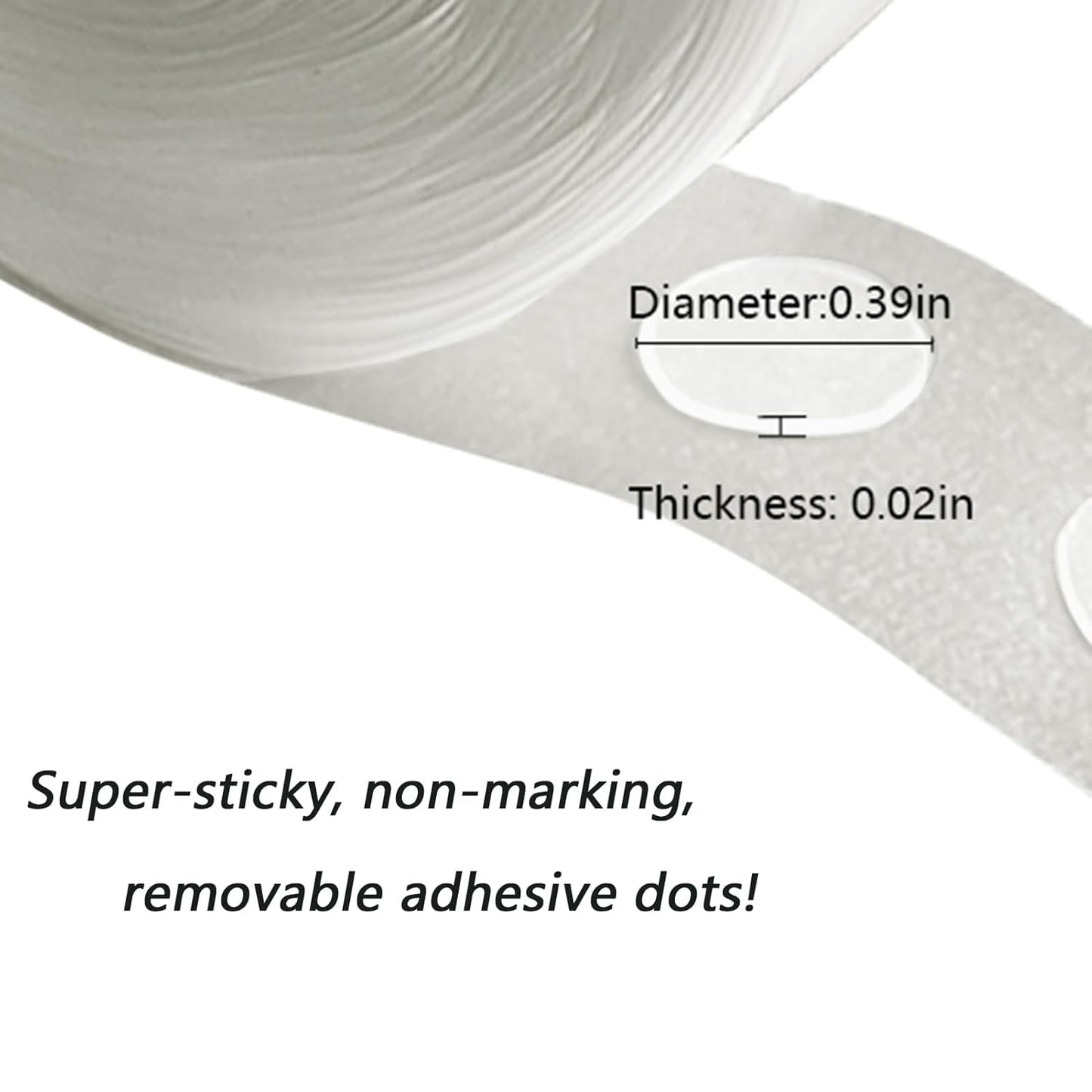 Two-Sided Adhesive Dots for Crafts, Balloons, Holiday Party Decorations, Clean Removable Non-Marking (500pc, Diameter :0.4IN)