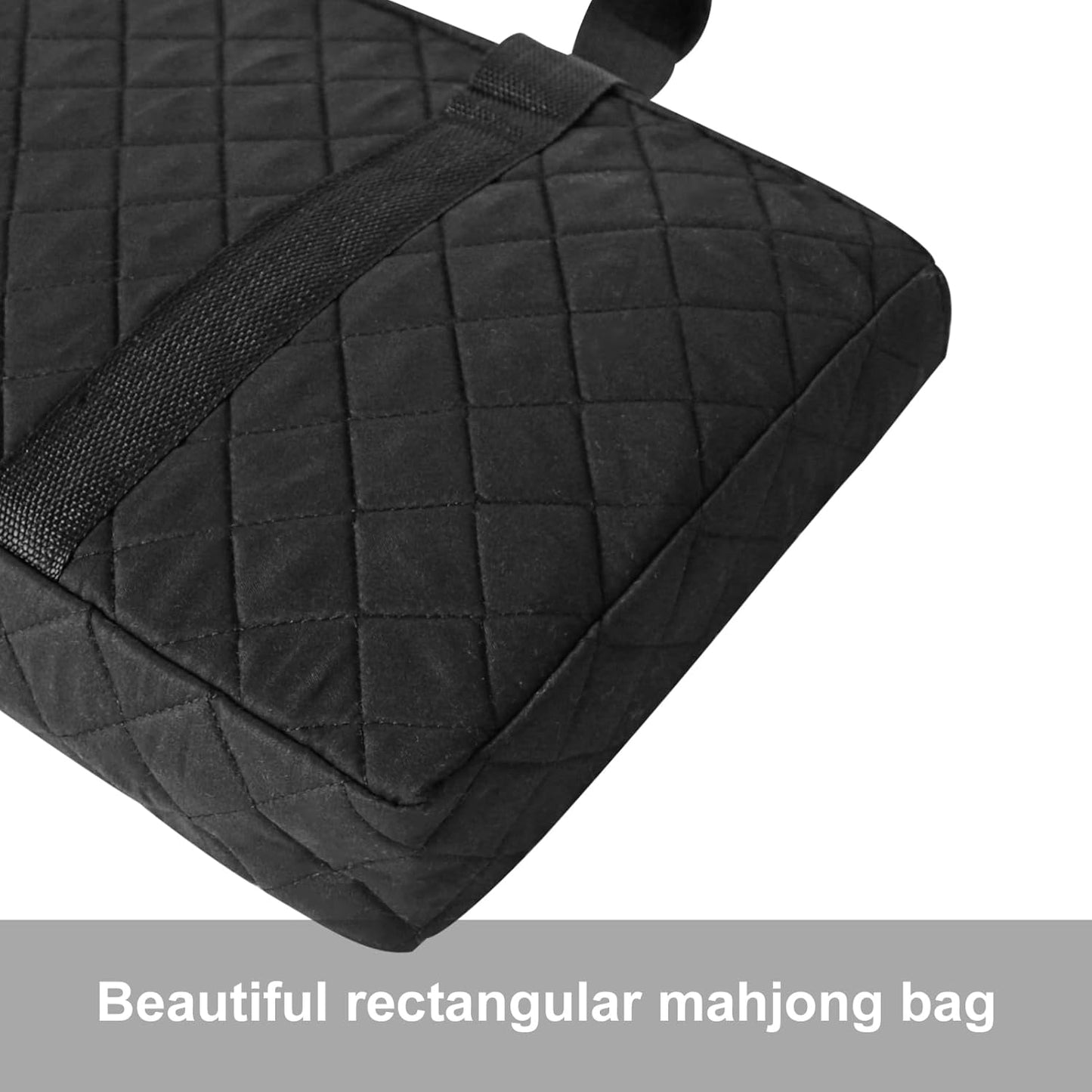 ZGME American Mahjong Set,166 White Tiles with Black Rectangular Bag and Accessories,4 All-in-One Mahjong Racks with Pushers,Complete Western Mahjong Set