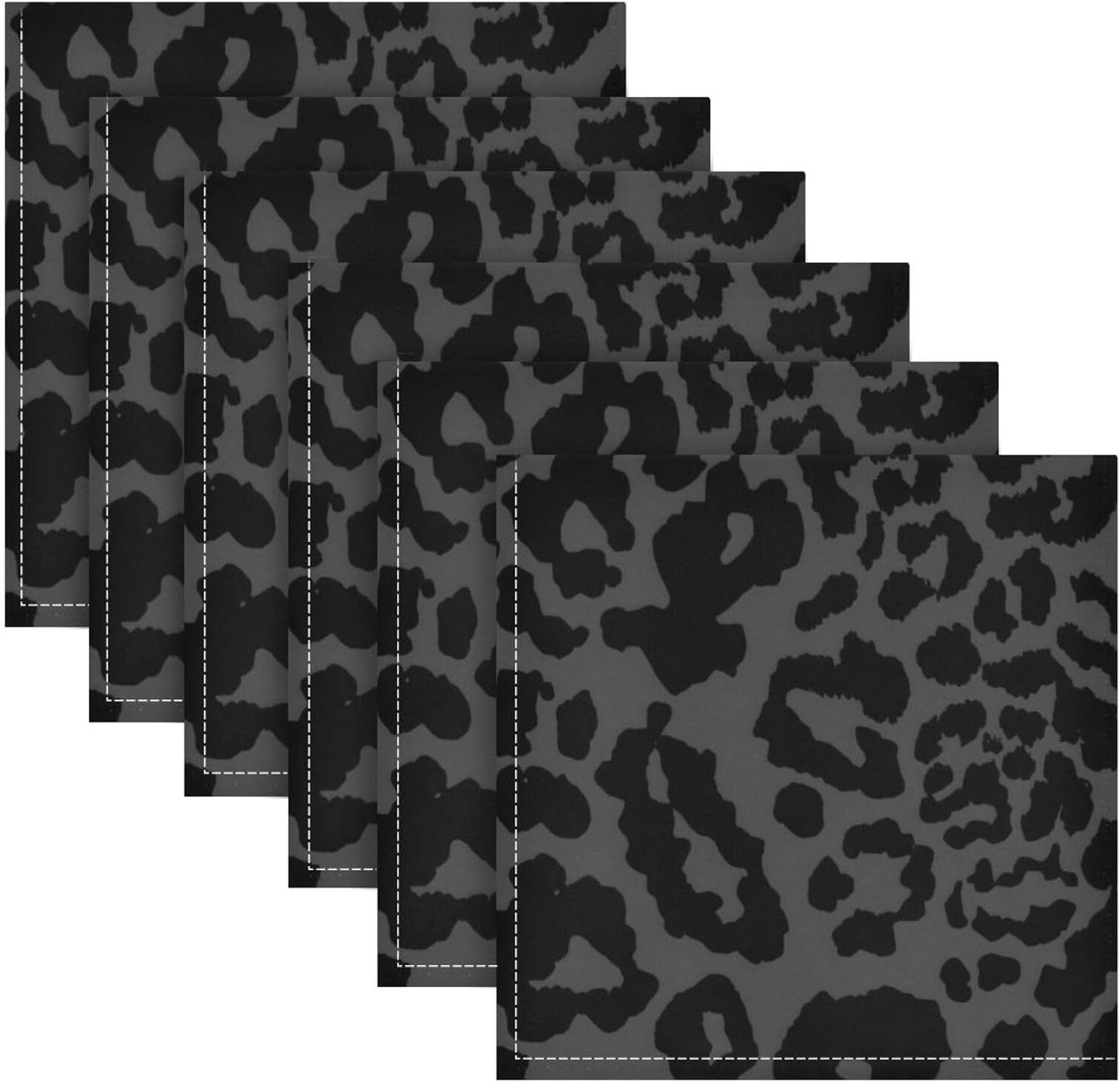 ALAZA Dark Gray Cheetah Leopard Print Cloth Napkins Set of 1, 20x20 Inch Washable and Reusable Napkin for Decoupage Dinner Party Everyday Use