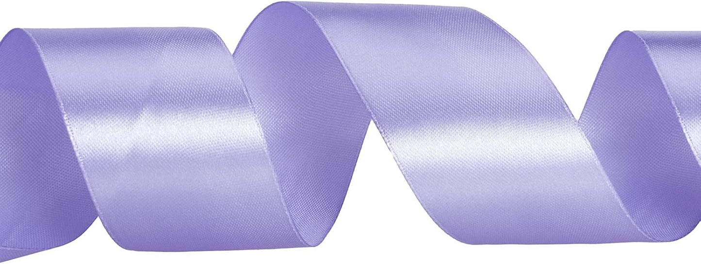 1 1/2 Inch Violet Solid Satin Ribbon, 50 Yards Craft Fabric Ribbon for Gift Wrapping Floral Bouquets Wedding Party Decoration