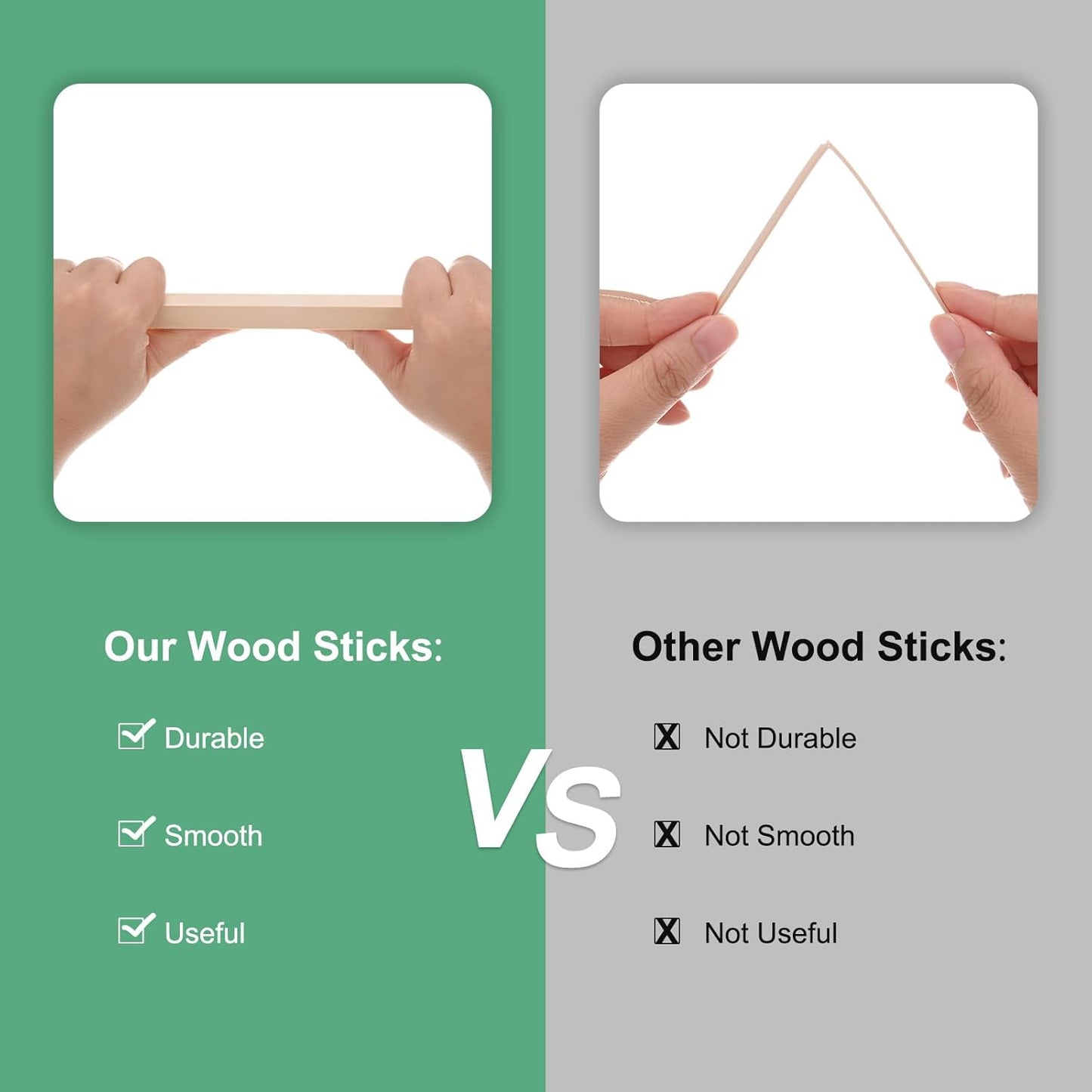 10-Pack Wood Square Dowel Rods, 15/32 x 12 Inch Unfinished Wooden Square Dowel Rods for Crafts/DIY Projects/Models Making